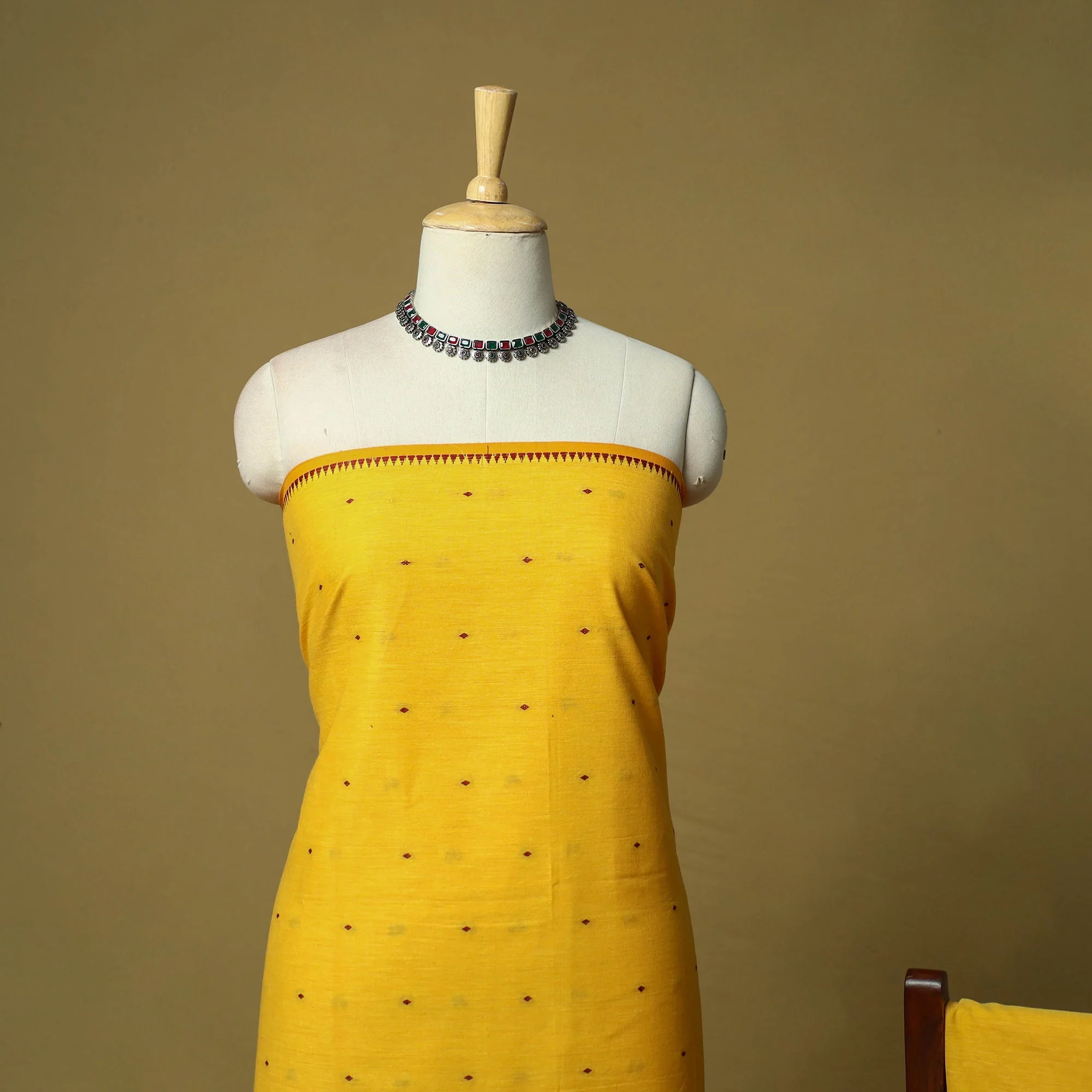 Yellow - Jacquard Cotton 3pc Unstitched Dress Material 29 - Image 3