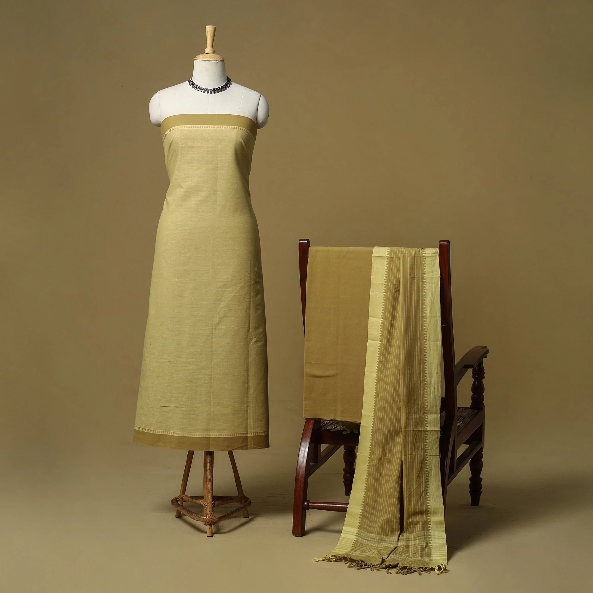 Yellow - Jacquard Cotton 3pc Unstitched Dress Material 83