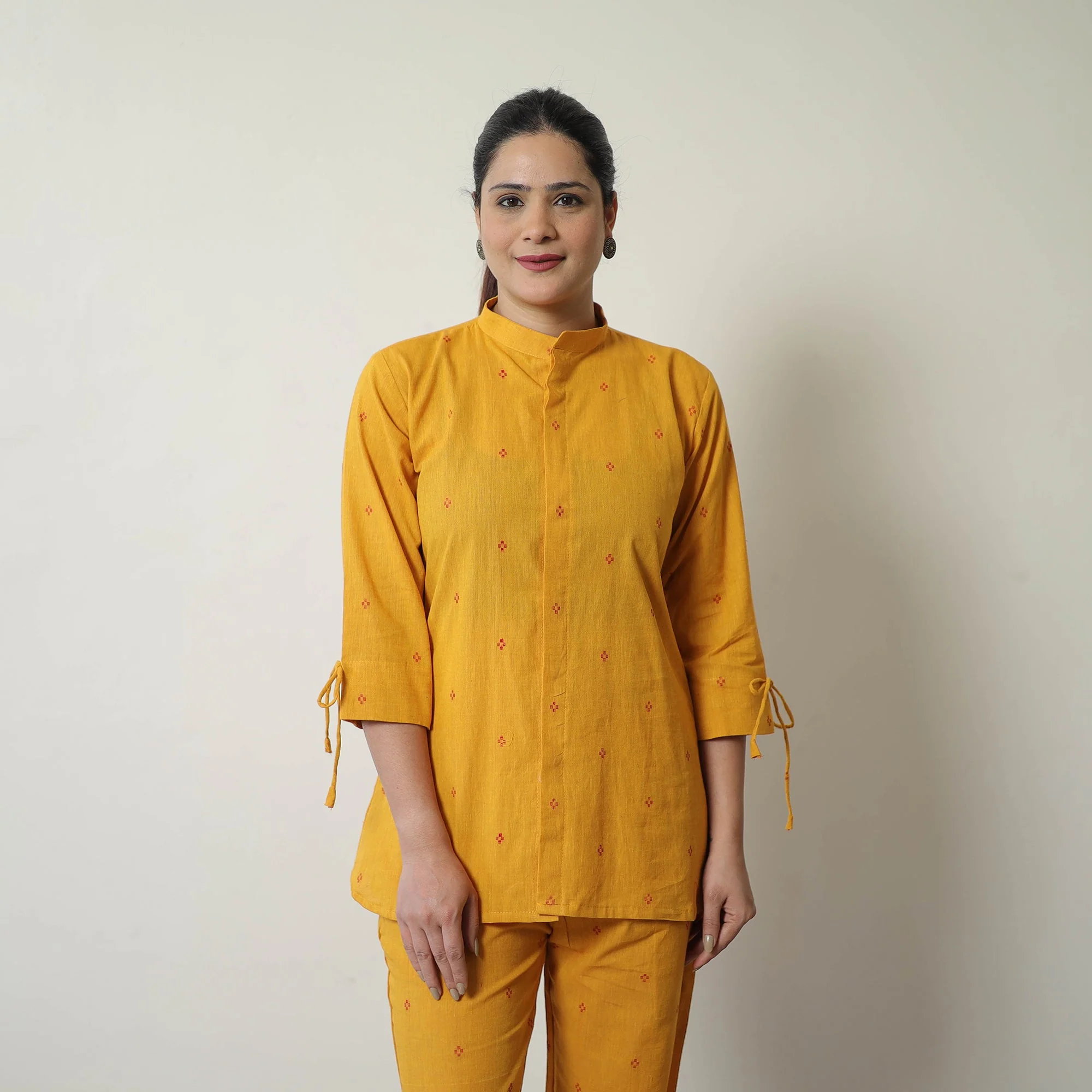 Yellow - Jacquard Cotton Co-Ord Set 01