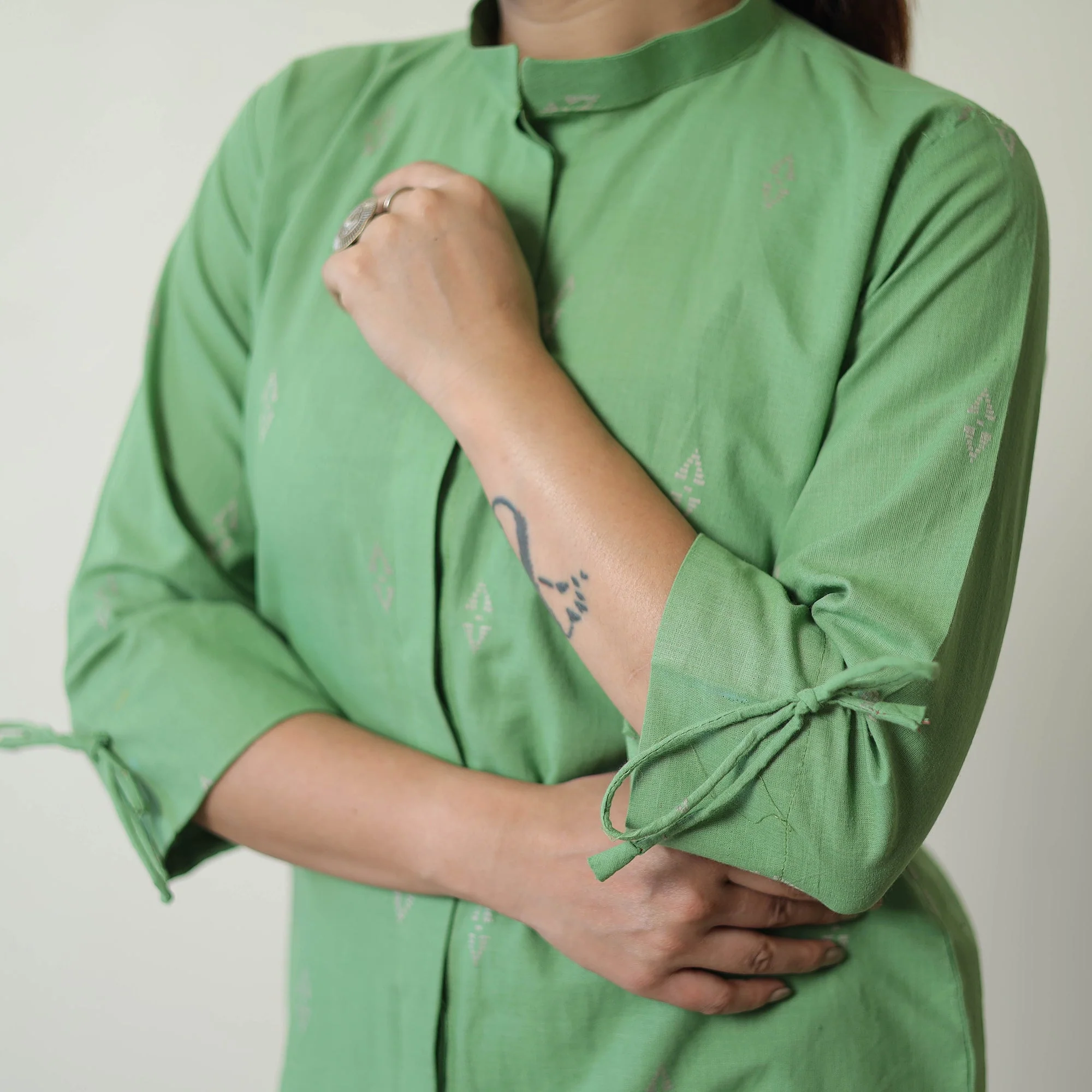 Green - Jacquard Cotton Co-Ord Set 03 - Image 8