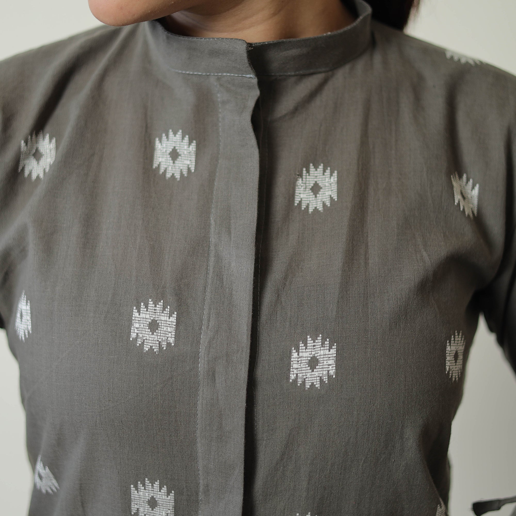 Grey - Jacquard Cotton Co-Ord Set 04 - Image 7