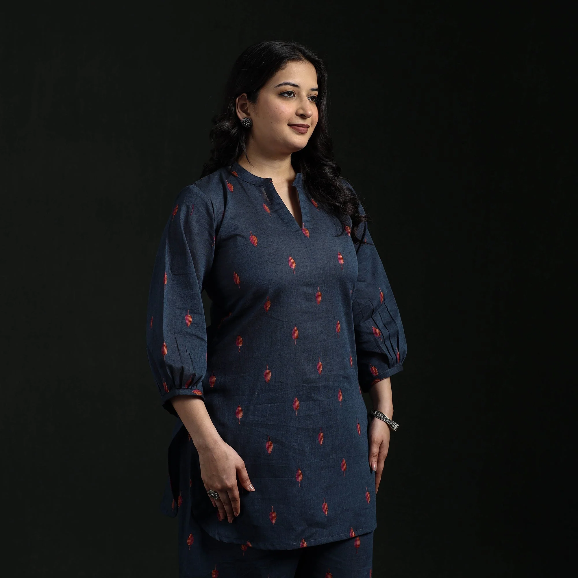 Blue - Jacquard Cotton Co-Ord Set for women 06 - Image 2