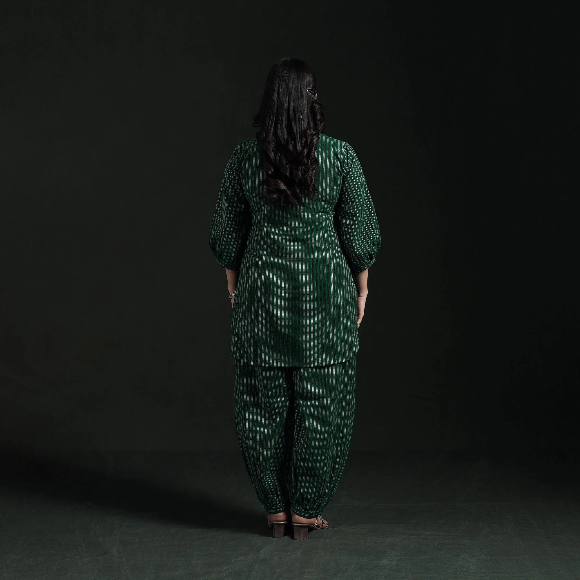 Green - Jacquard Cotton Co-Ord Set for women 08 - Image 5