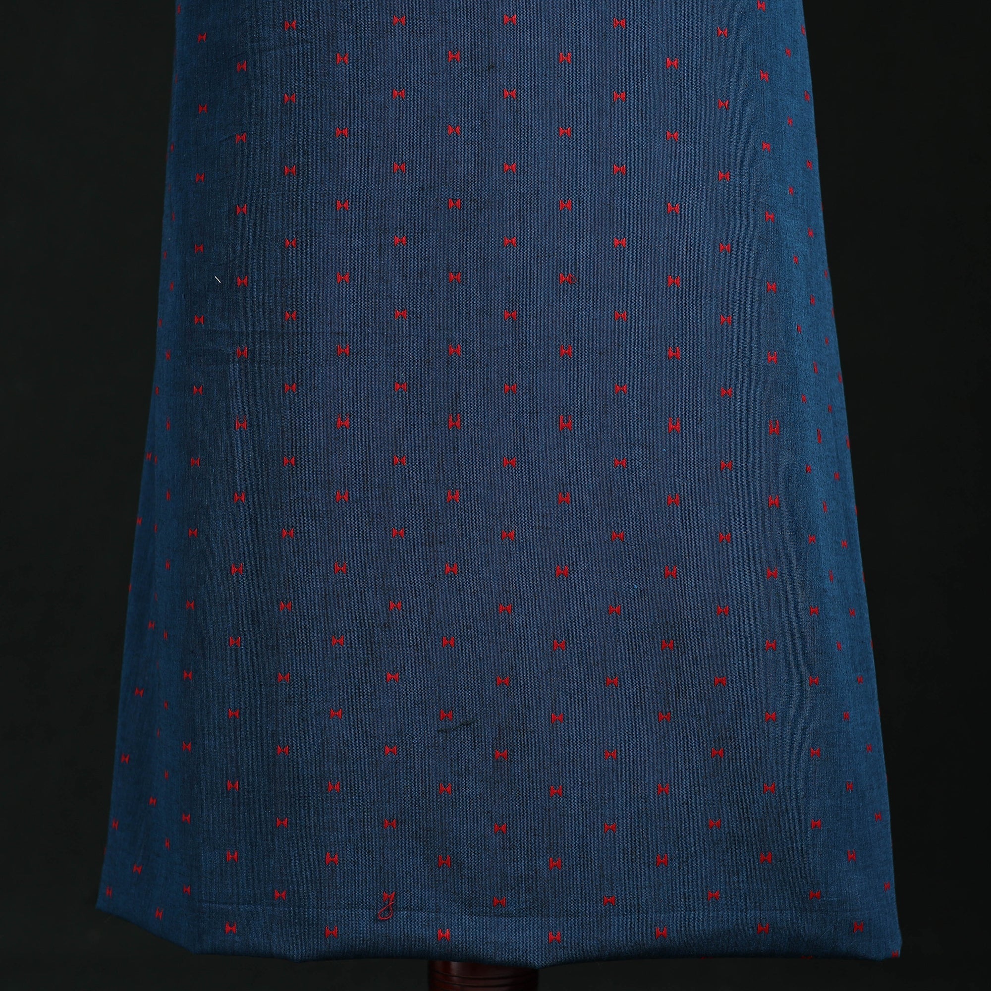 Blue - Jacquard Weave Cotton Patchwork Unstitched Kurta Material (2.5M) 05 - Image 3