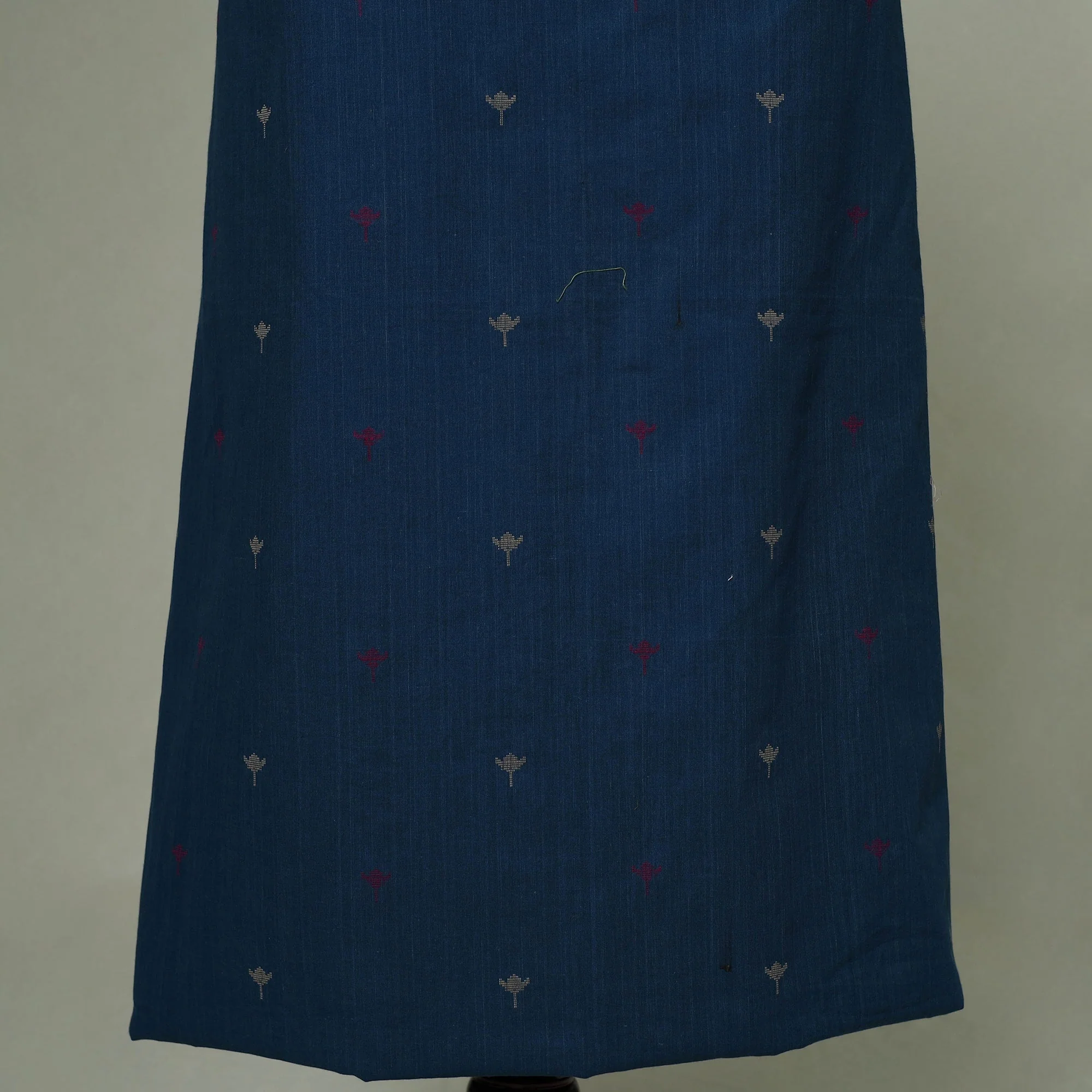 Blue - Jacquard Weave Cotton Patchwork Unstitched Kurta Material (2.5M) 12 - Image 3