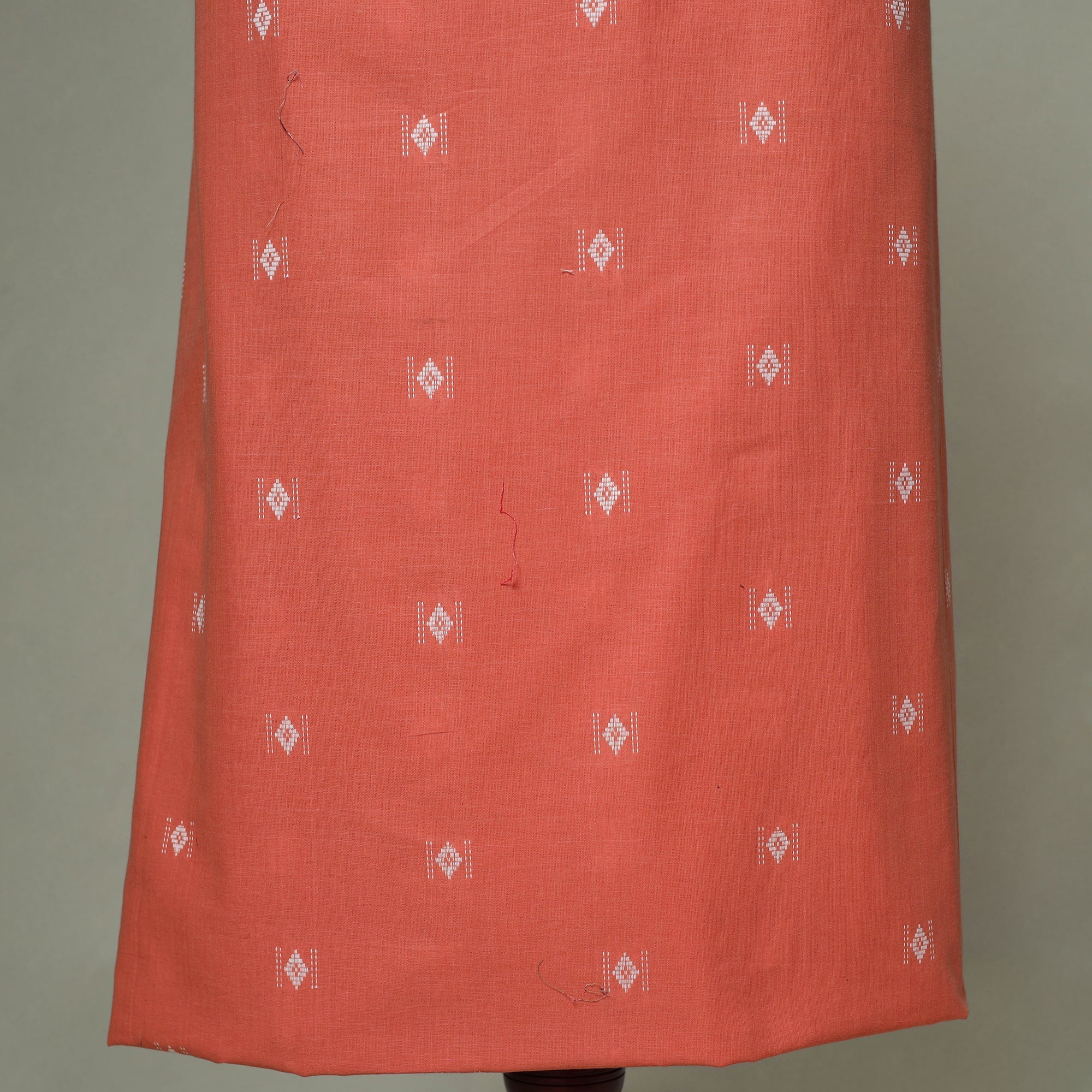 Orange - Jacquard Weave Cotton Patchwork Unstitched Kurta Material (2.5M) 17 - Image 3