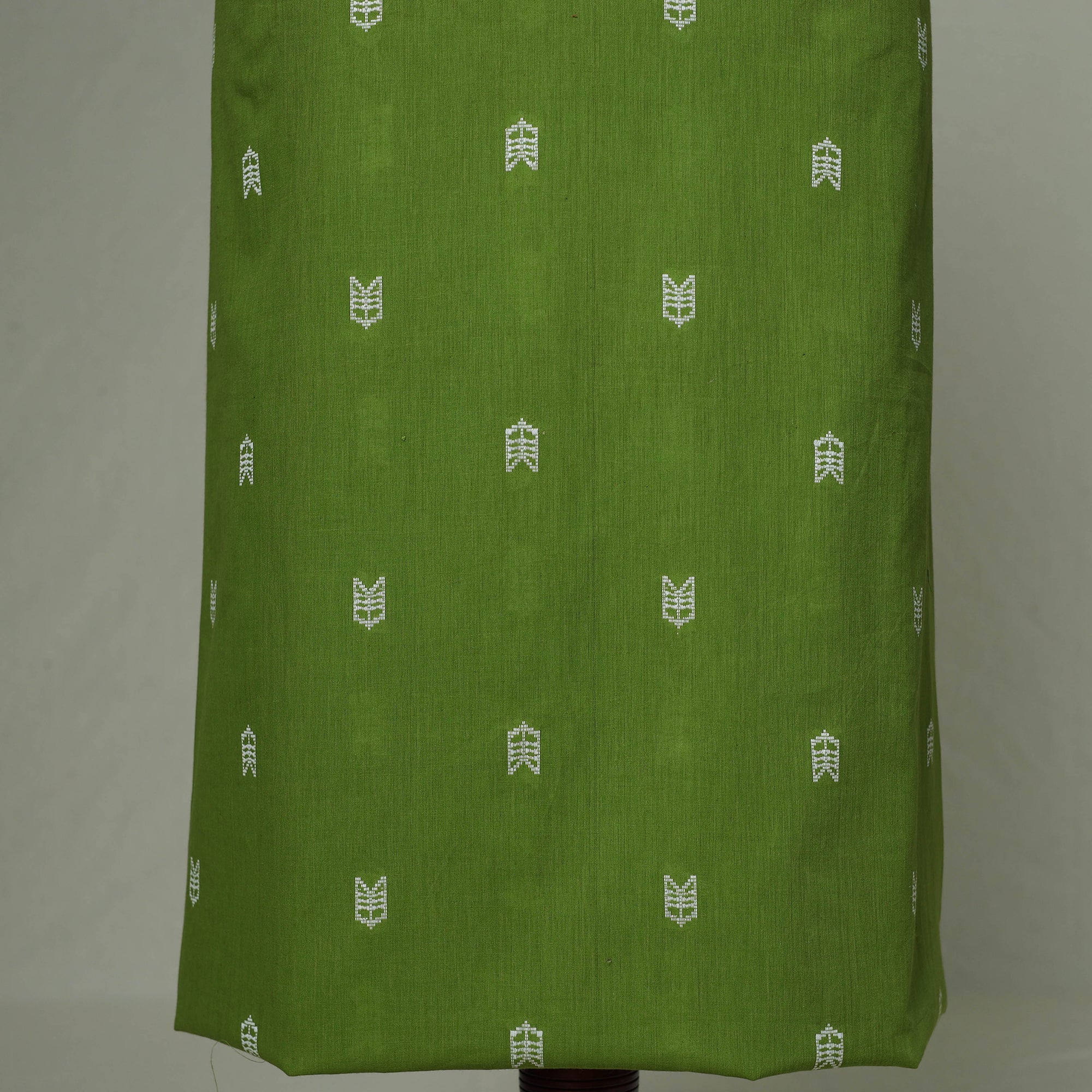 Green - Jacquard Weave Cotton Patchwork Unstitched Kurta Material (2.5M) 24 - Image 3
