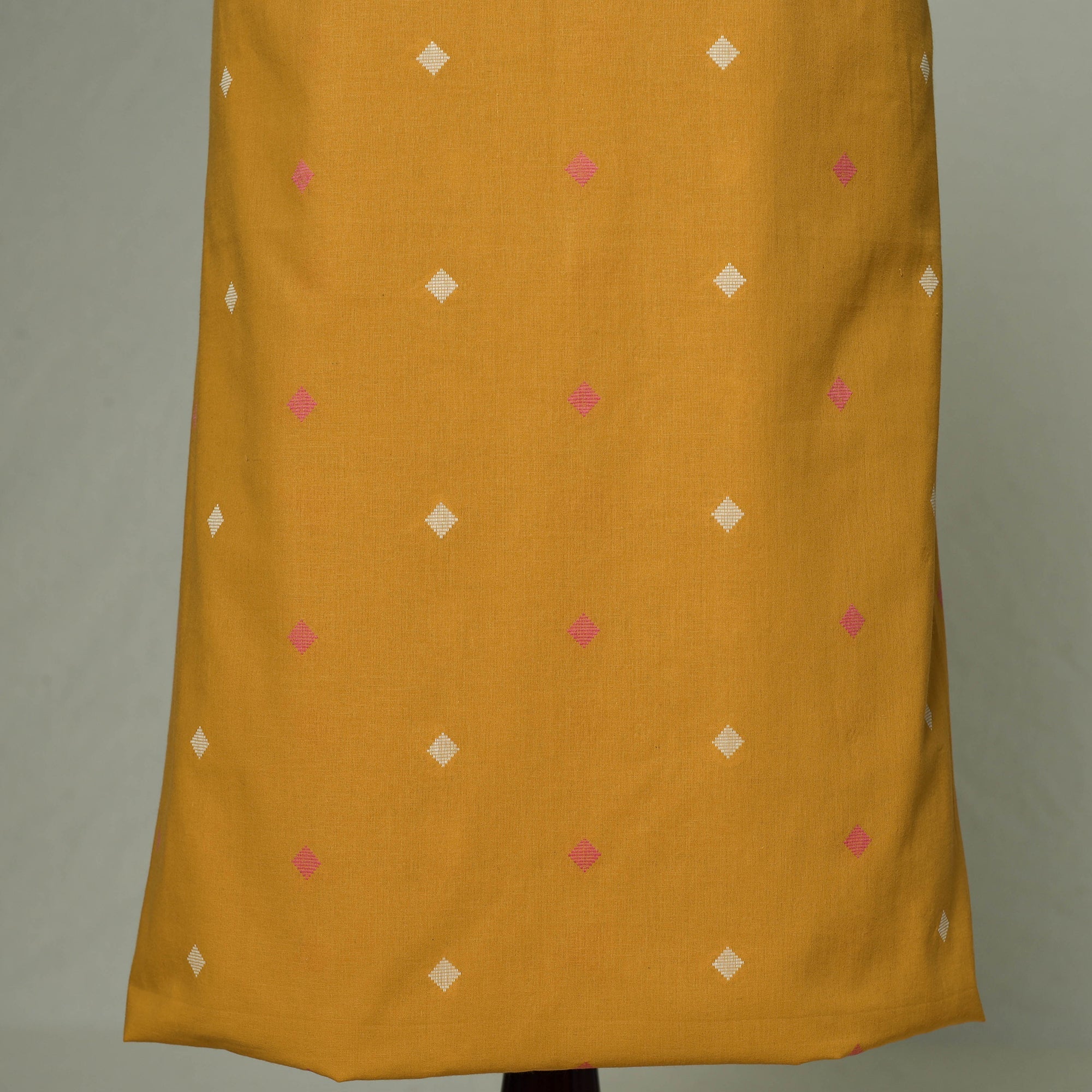 Yellow - Jacquard Weave Cotton Patchwork Unstitched Kurta Material (2.5M) 28 - Image 3