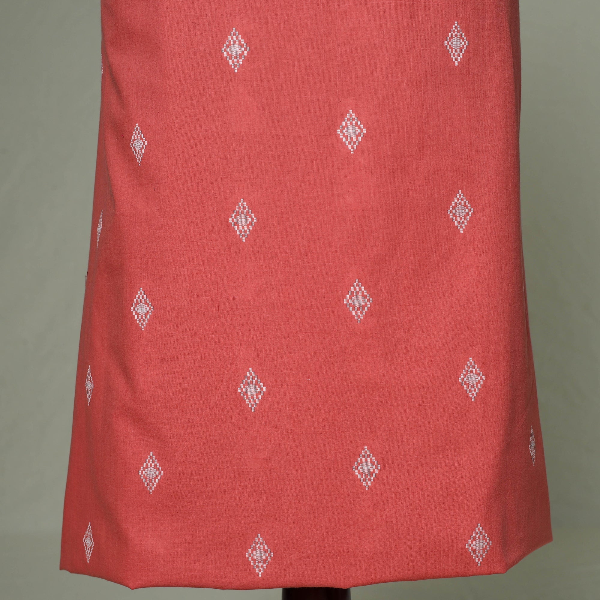 Pink - Jacquard Weave Cotton Patchwork Unstitched Kurta Material (2.5M) 30 - Image 3