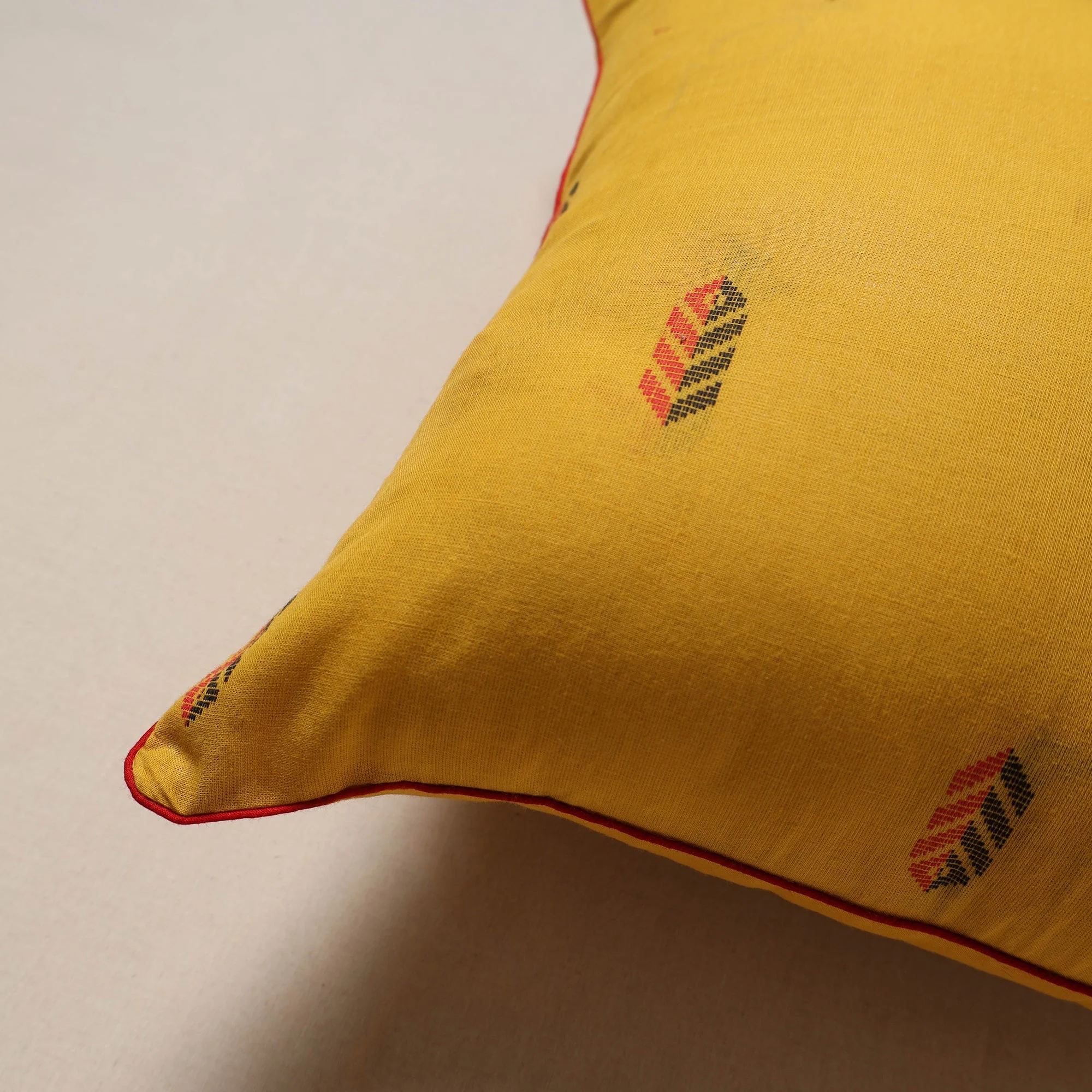 Yellow - Jacquard Weave Cushion Cover 14 - Image 2