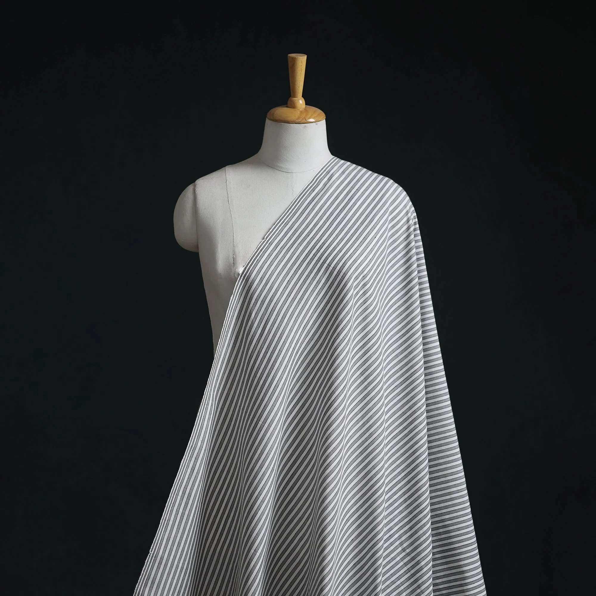 White - Jhiri Pure Handloom Cotton Fabric 16