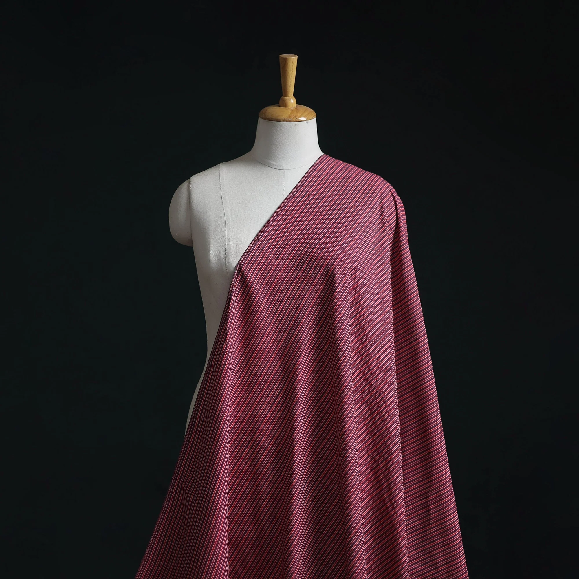 Pink - Jhiri Pure Handloom Cotton Fabric 22