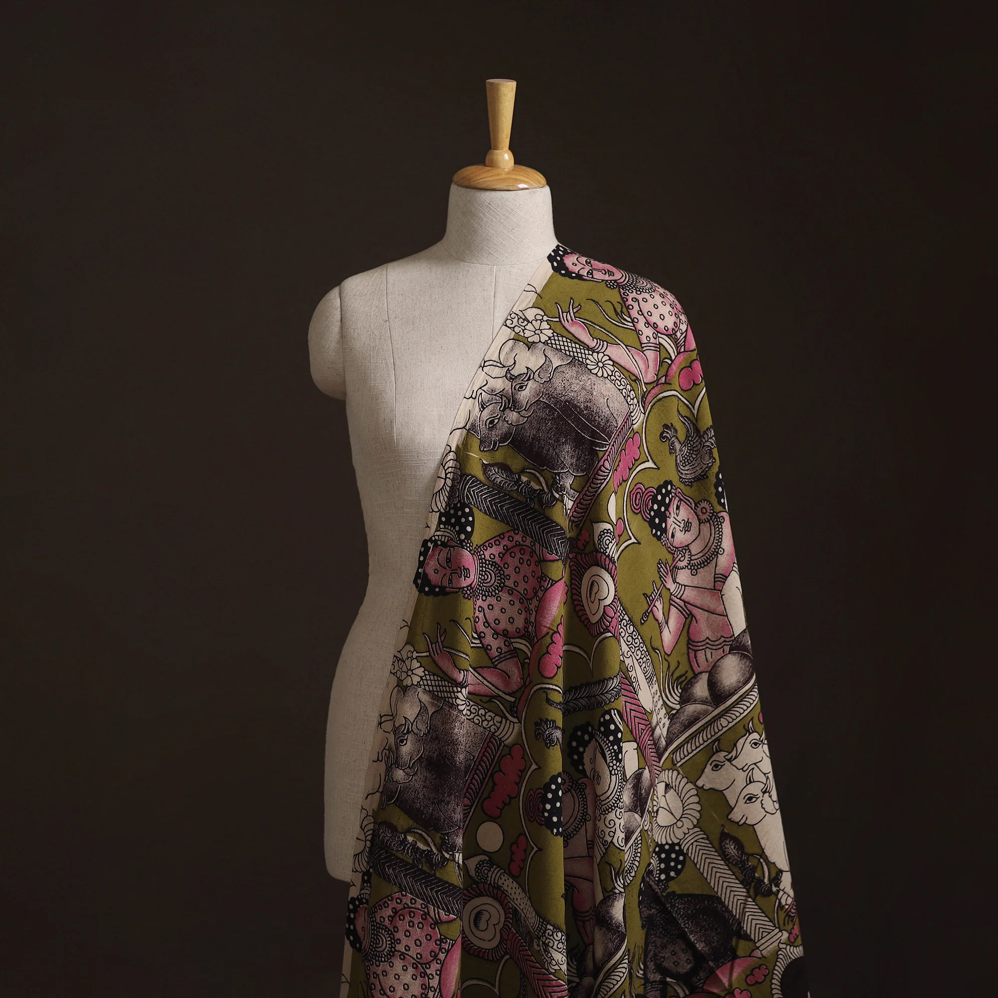 multicolor - Kalamkari Printed Cotton Fabric 02