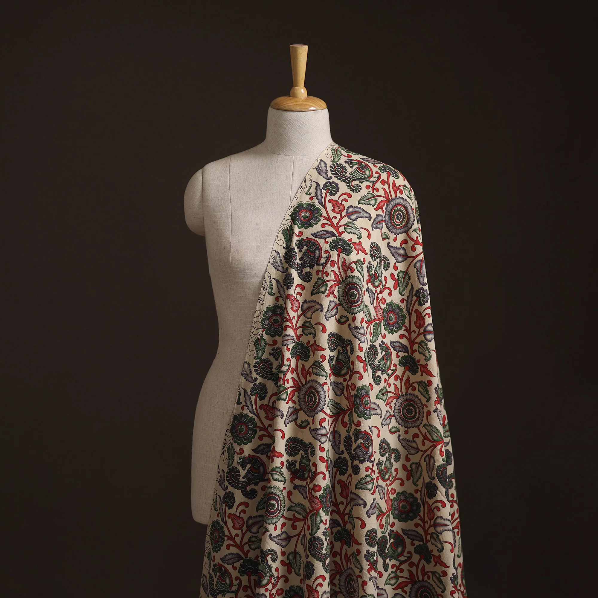 Multicolor - Kalamkari Printed Cotton Fabric 02