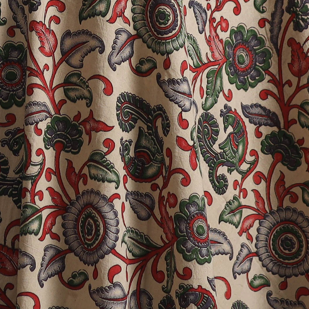 Multicolor - Kalamkari Printed Cotton Fabric 02 - Image 3