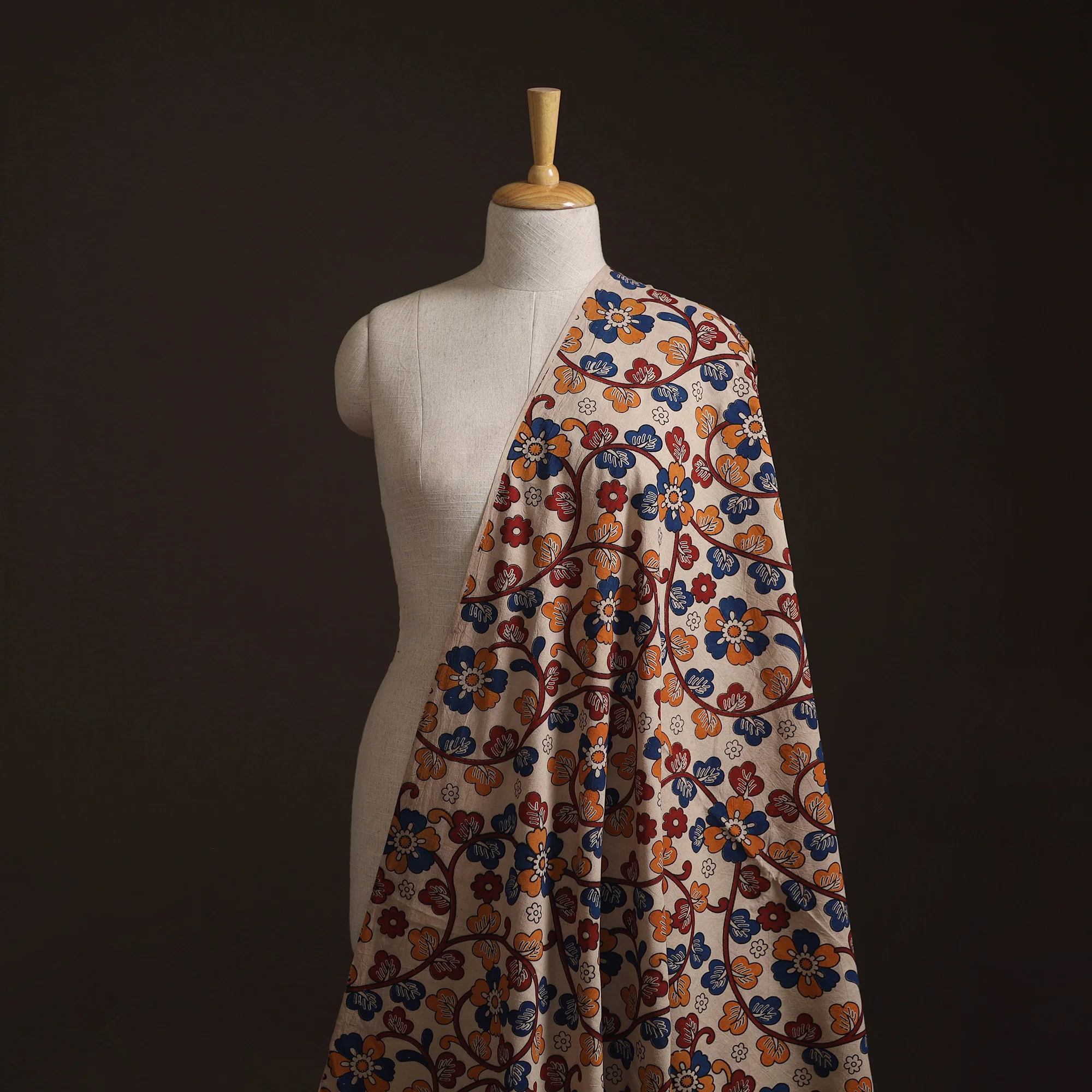 Multicolor - Kalamkari Printed Cotton Fabric 05