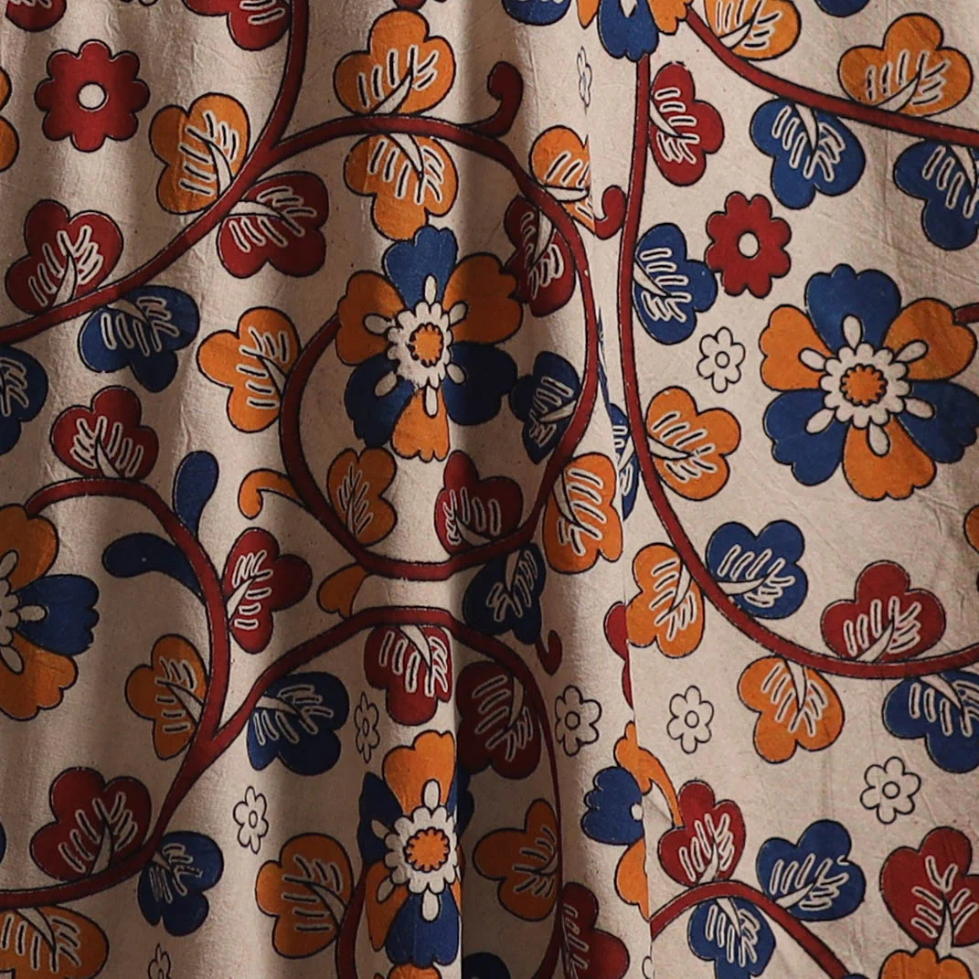 Multicolor - Kalamkari Printed Cotton Fabric 05 - Image 3