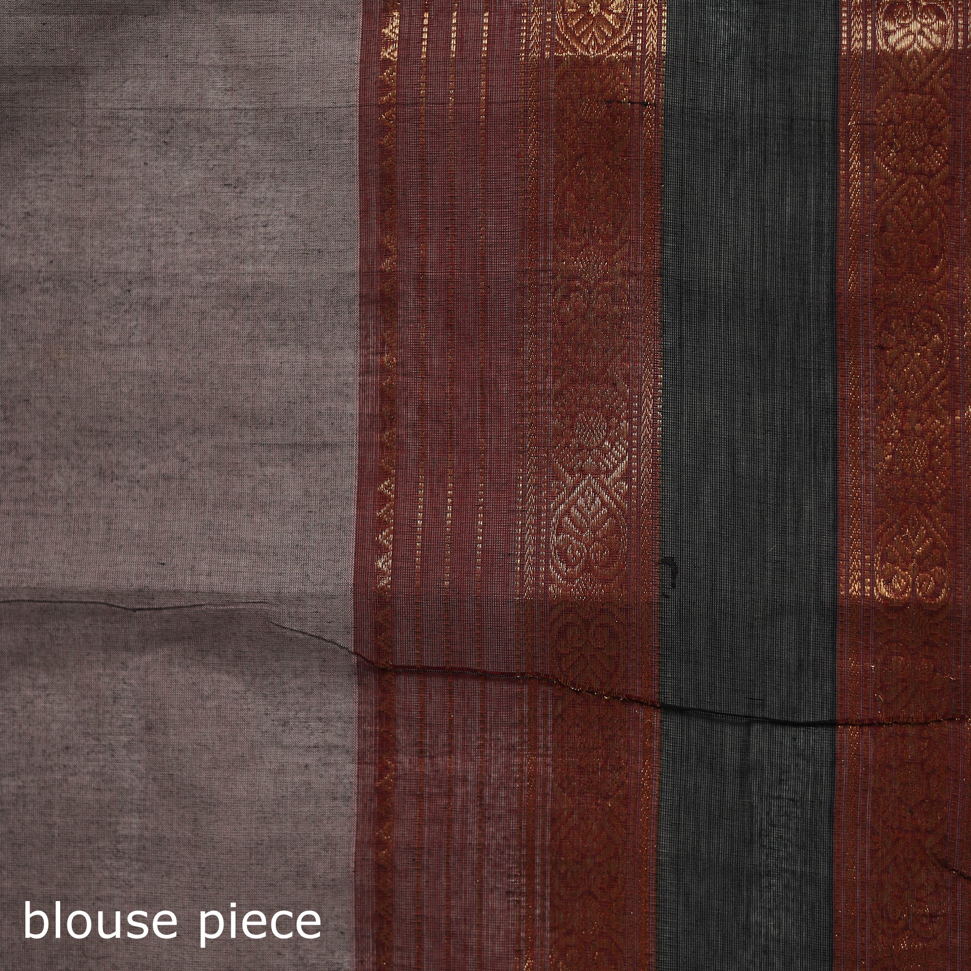 Purple - Kanchipuram Buti Cotton Saree with Border 08 - Image 5