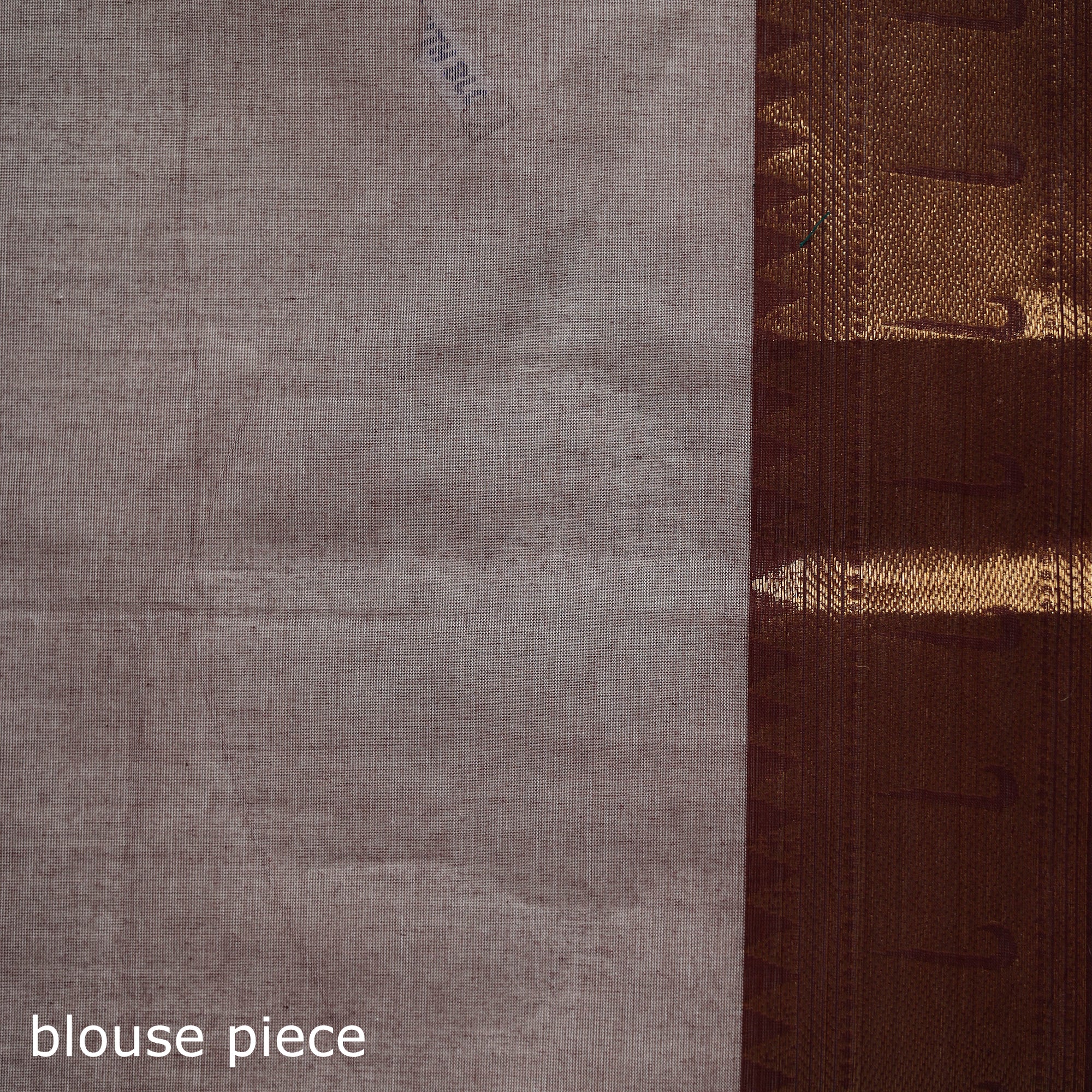 Brown - Kanchipuram Buti Cotton Saree with Border 29 - Image 5