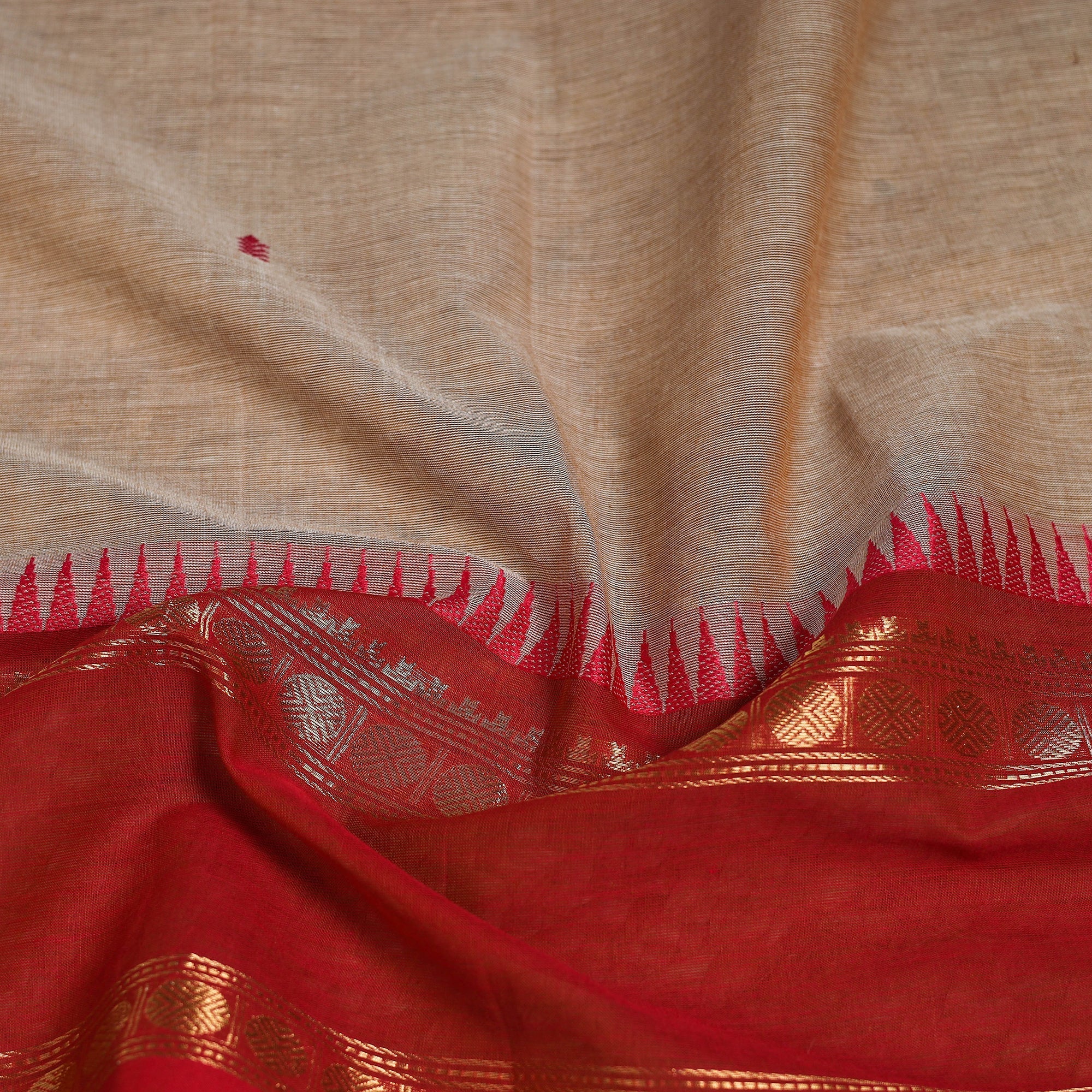Brown - Kanchipuram Cotton Blouse Piece 05 - Image 3