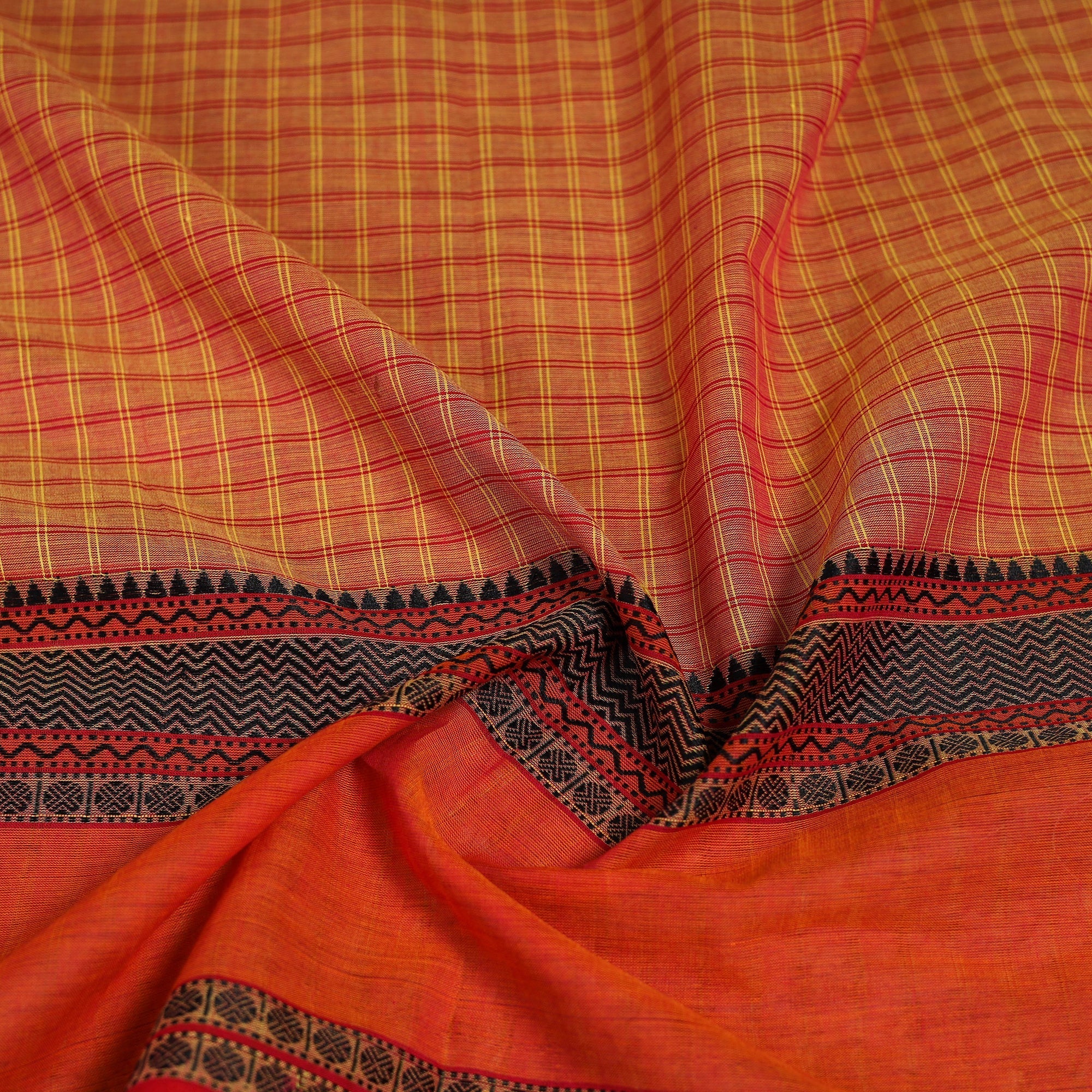 Orange - Kanchipuram Cotton Blouse Piece 06 - Image 3