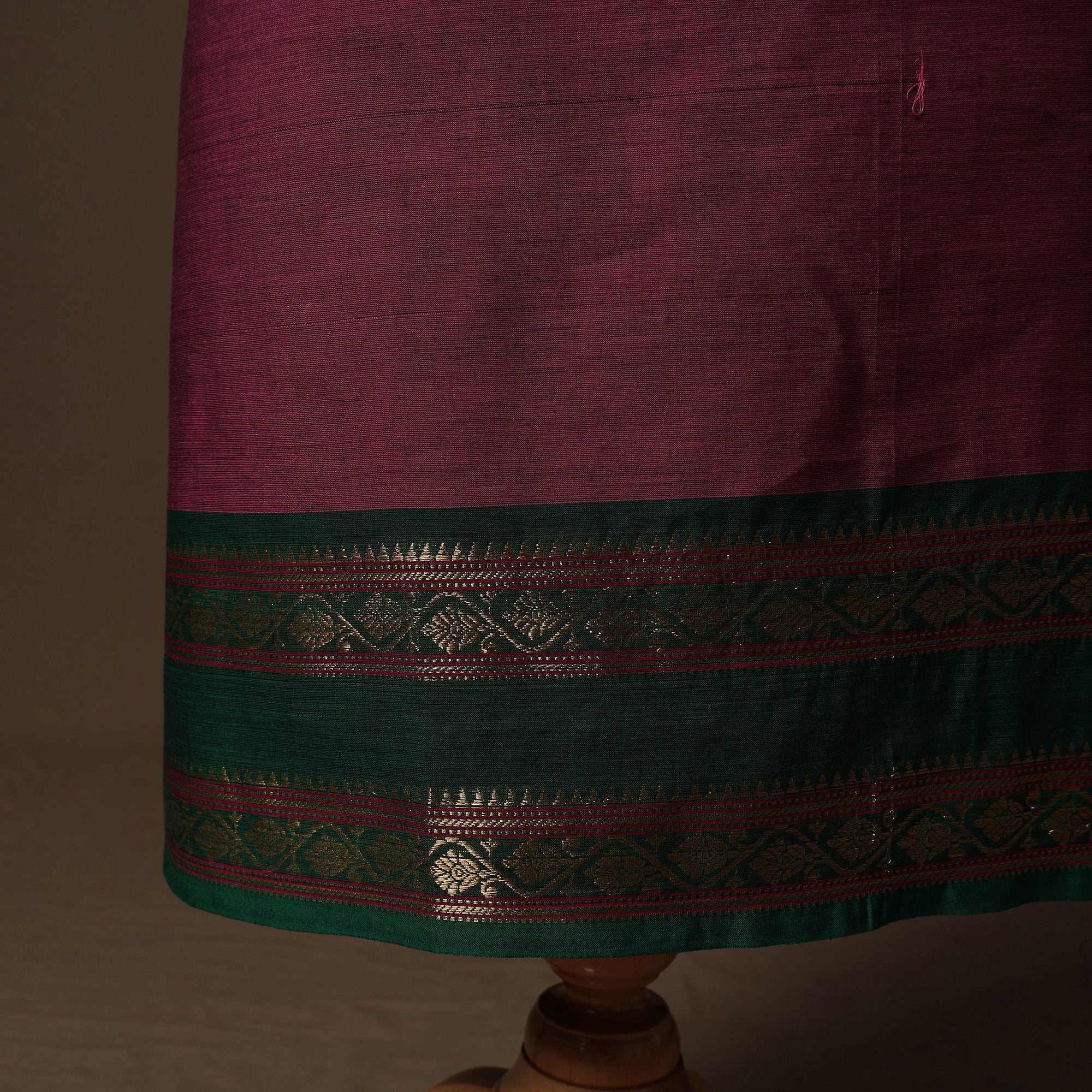 Purple - Kandangi Chettinad Cotton 2pc Unstitched Dress Material 16 - Image 5