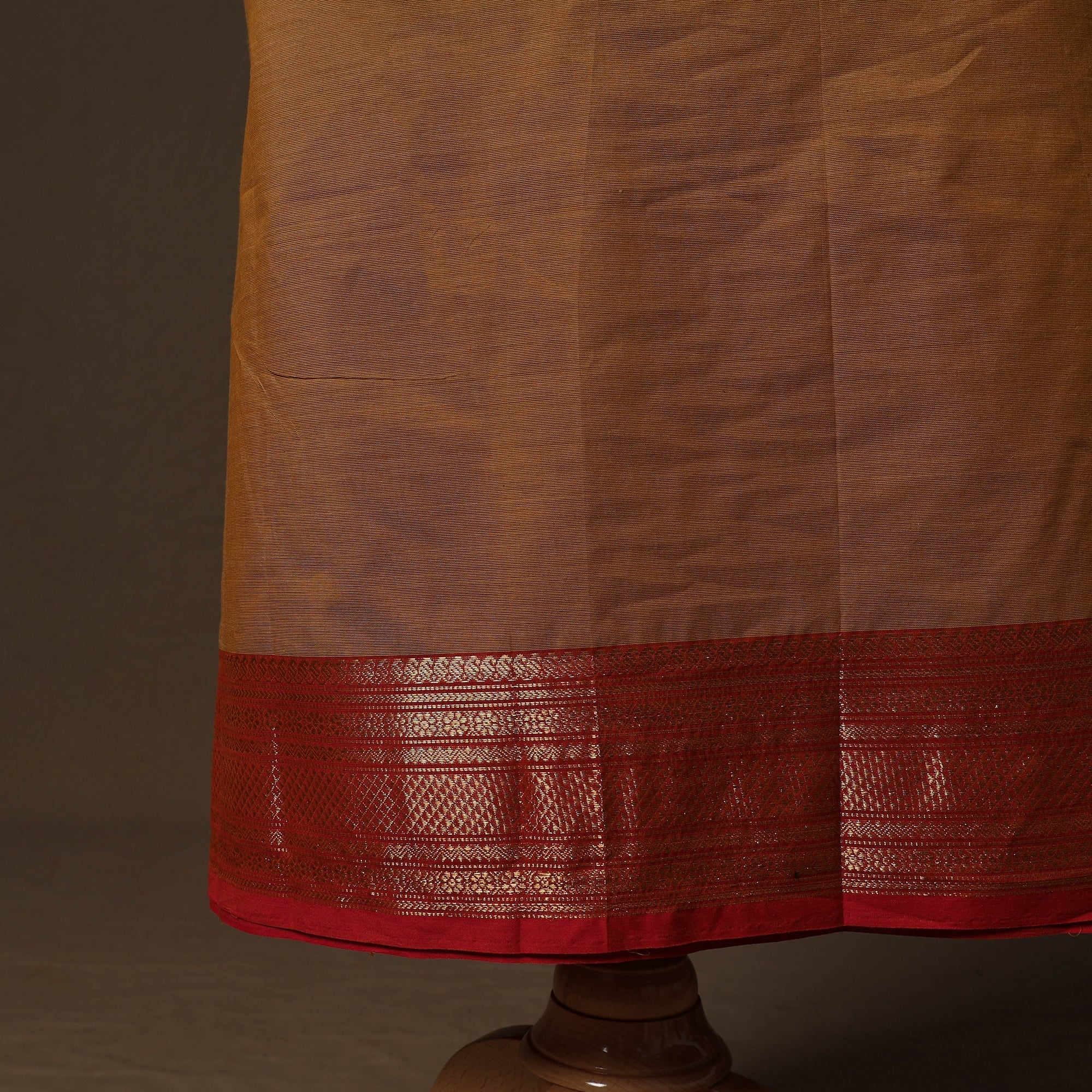 Brown - Kandangi Chettinad Cotton 2pc Unstitched Dress Material 19 - Image 5