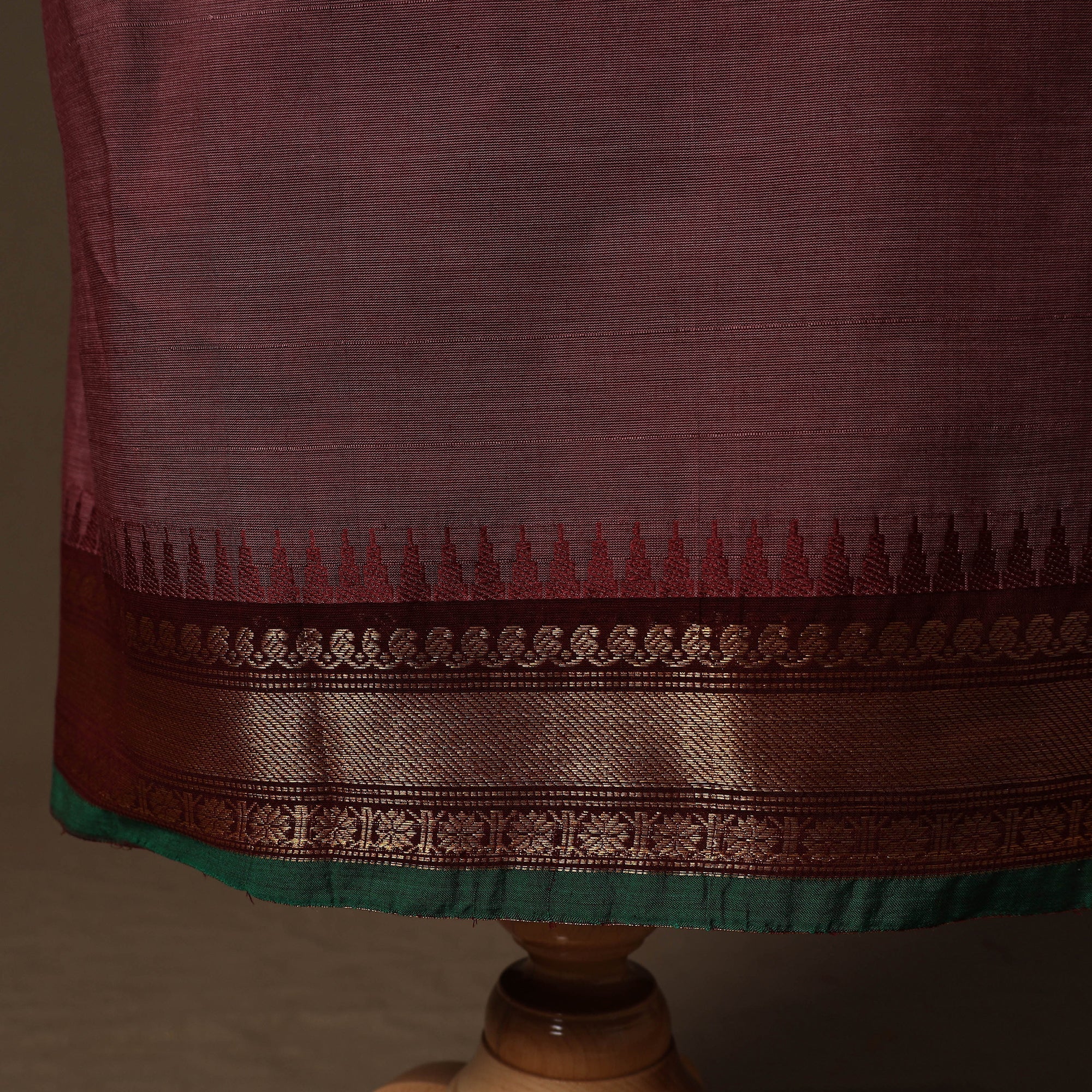 Purple - Kandangi Chettinad Cotton 2pc Unstitched Dress Material 34 - Image 5