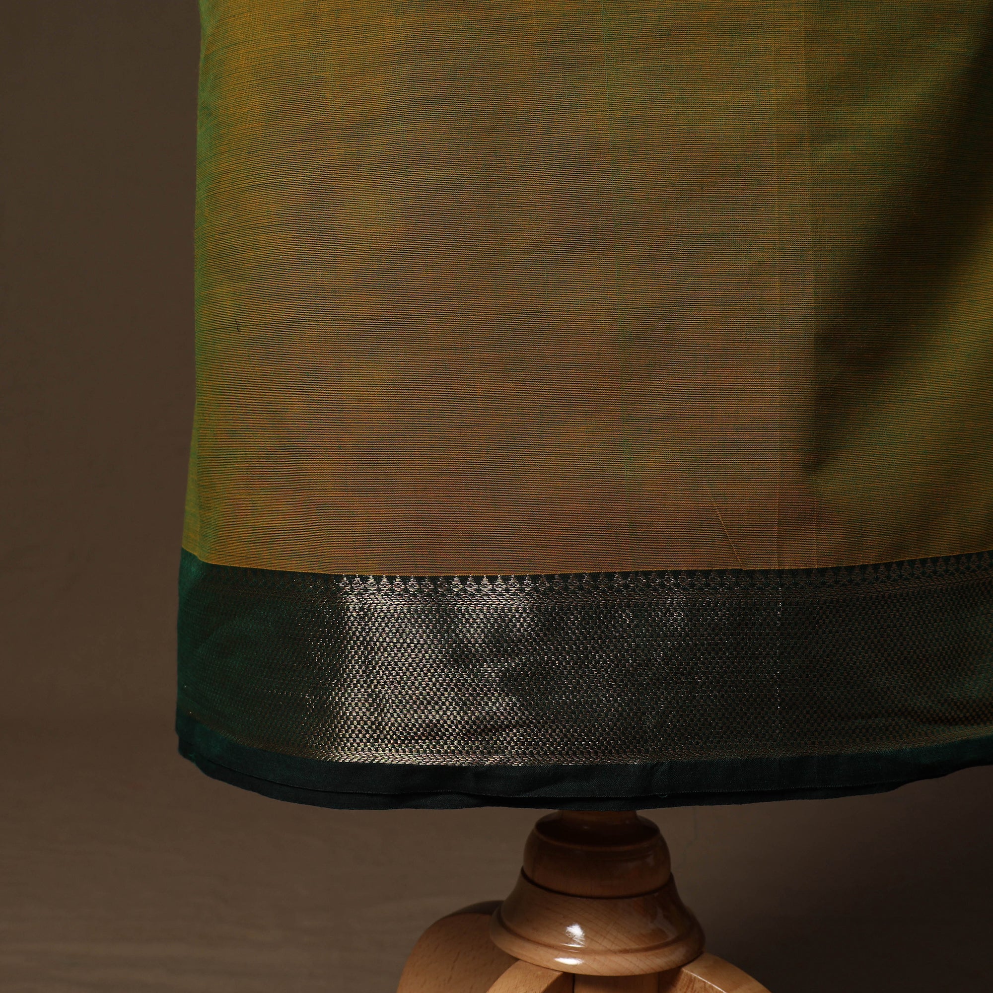 Green - Kandangi Chettinad Cotton 2pc Unstitched Dress Material 53 - Image 5