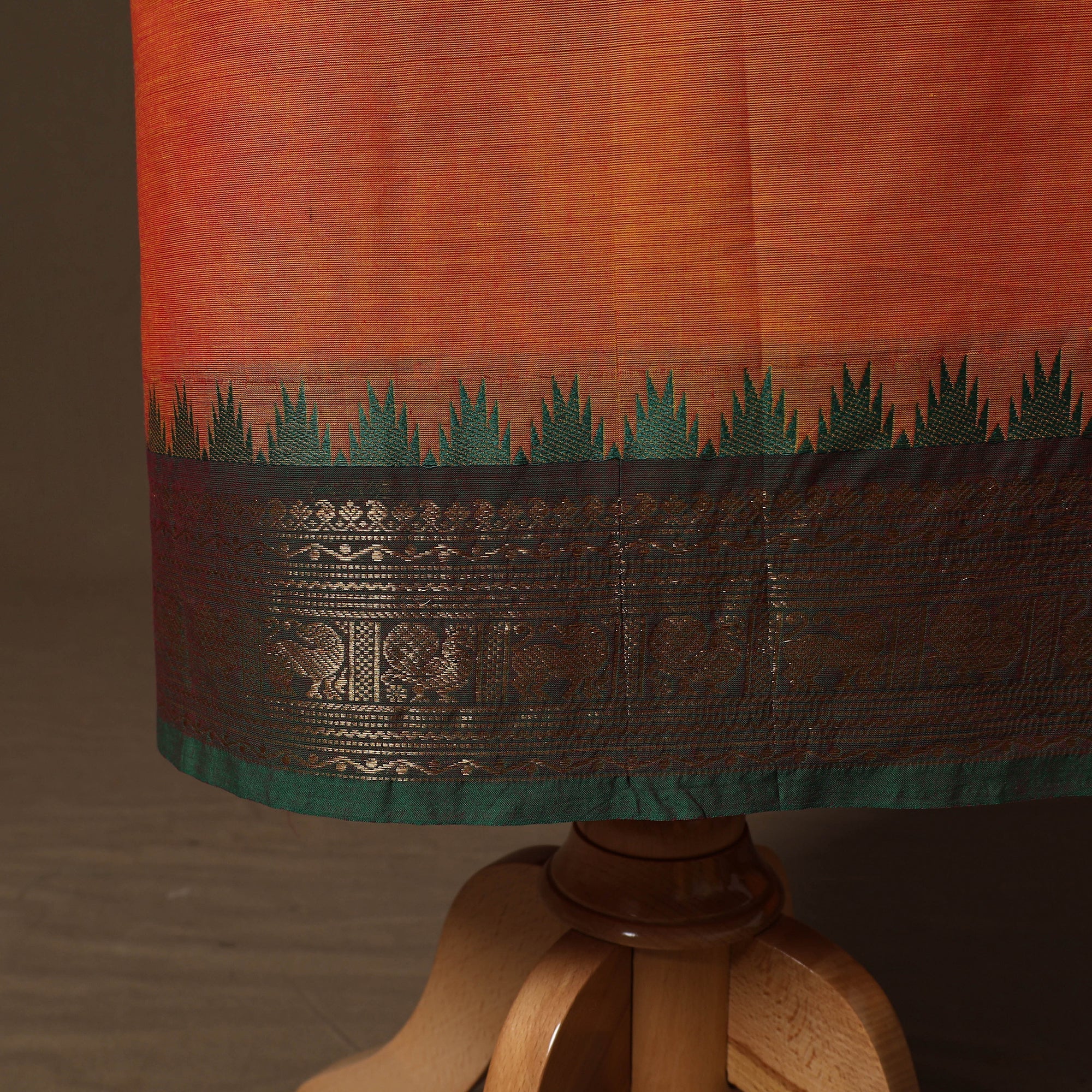 Orange - Kandangi Chettinad Cotton 2pc Unstitched Dress Material 54 - Image 5