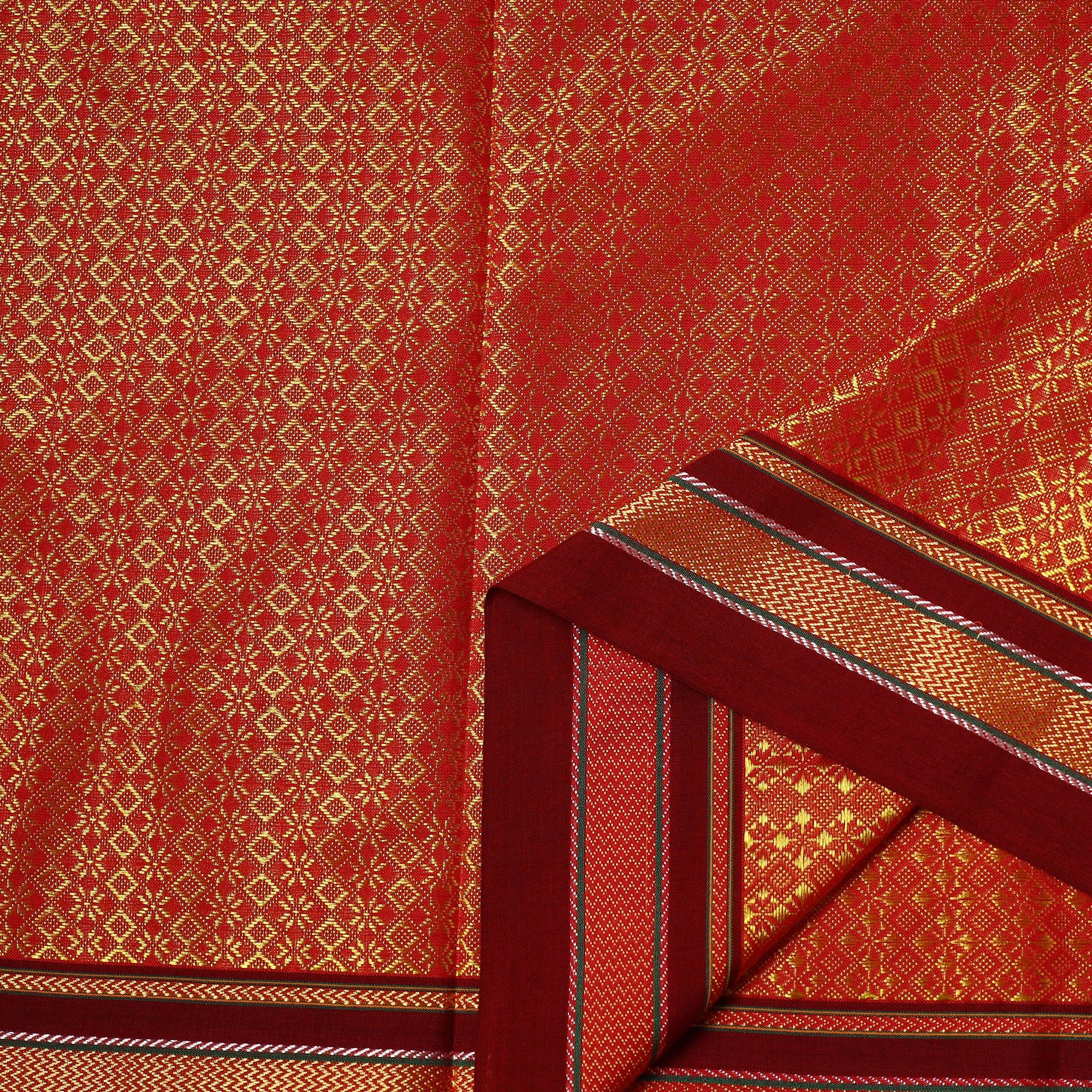Orange - Karnataka Weave Cotton Khun Fabric 03 - Image 3