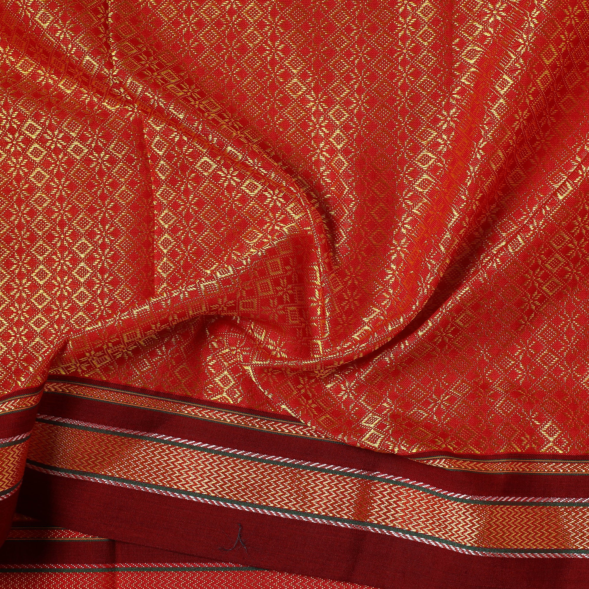 Orange - Karnataka Weave Cotton Khun Fabric 03 - Image 4