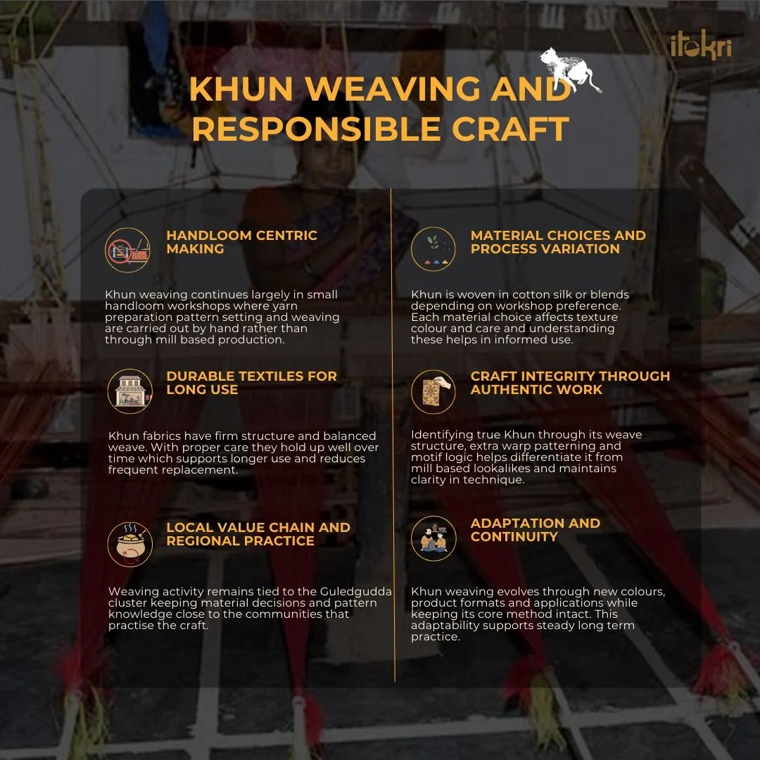 Maroon - Karnataka Weave Cotton Khun Fabric 06 - Image 7