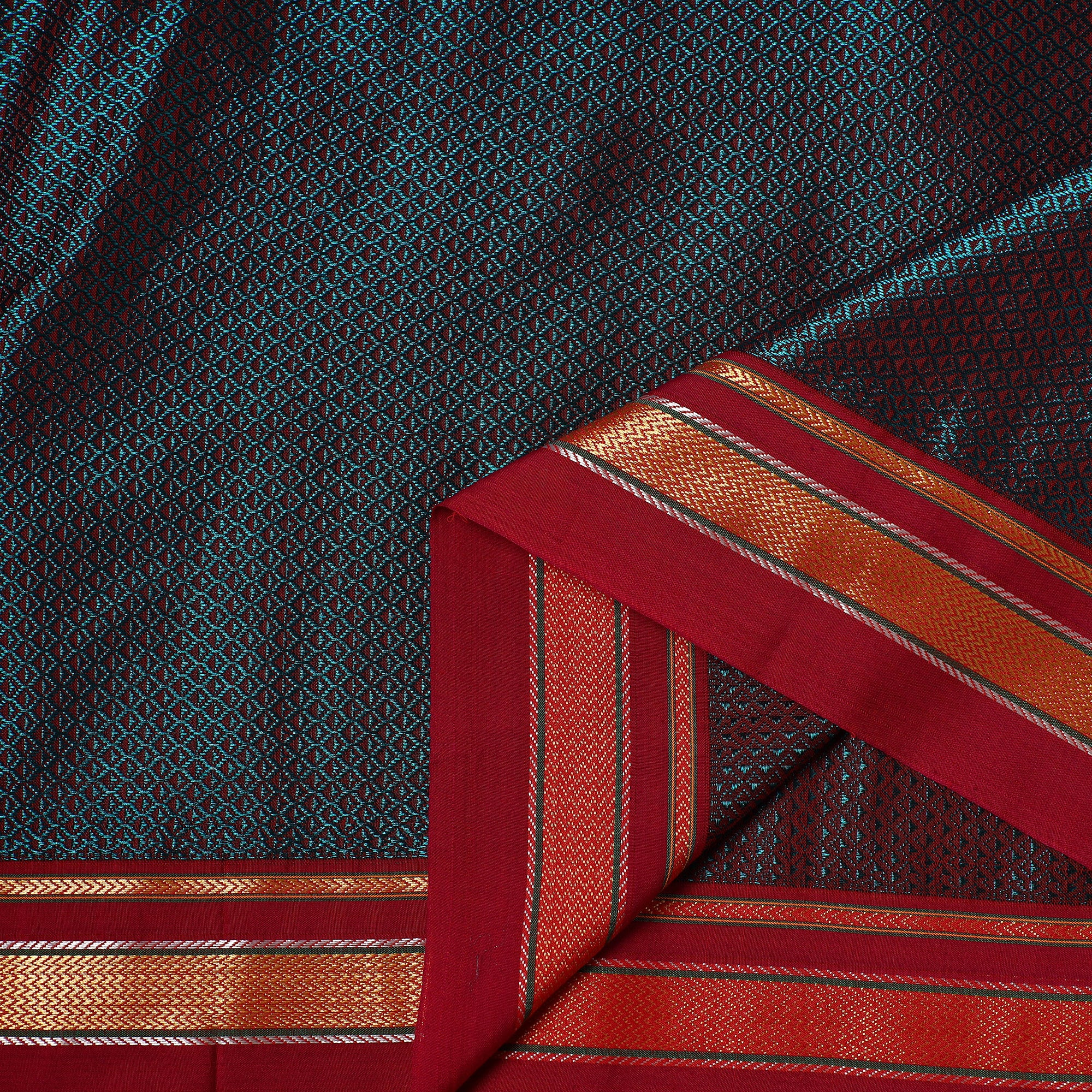 Blue - Karnataka Weave Cotton Khun Fabric 07 - Image 3