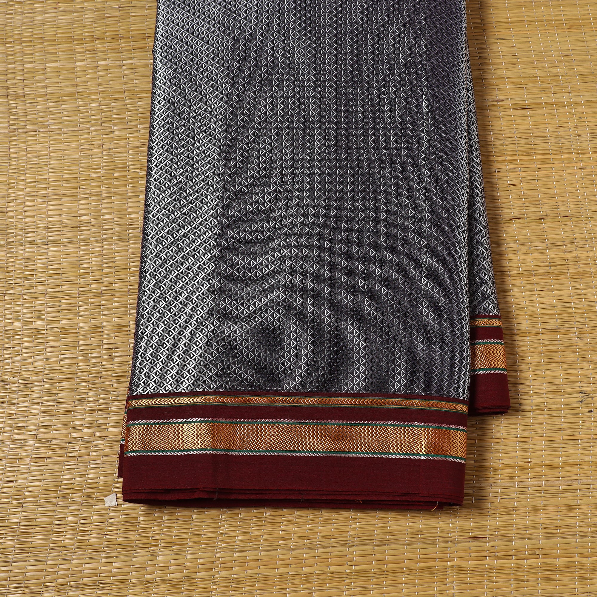 Grey - Karnataka Weave Cotton Khun Fabric 10 - Image 2