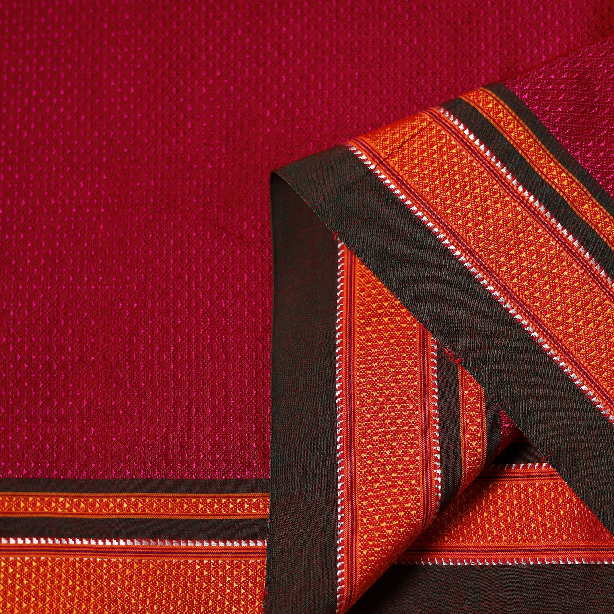 Pink - Karnataka Weave Cotton Khun Fabric 12 - Image 3