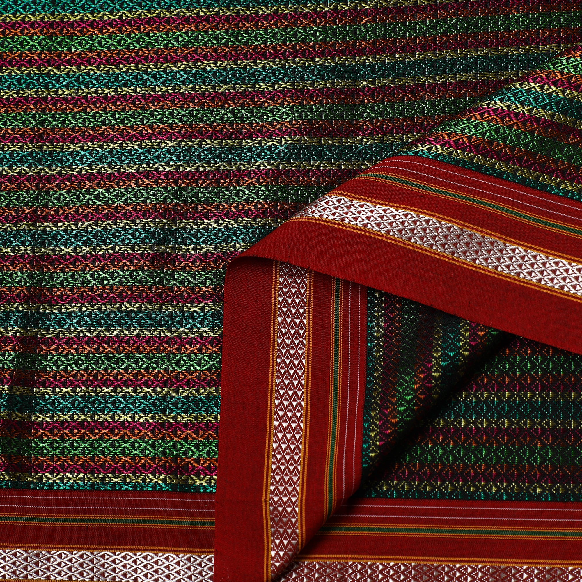Multicolor - Karnataka Weave Cotton Khun Fabric 12 - Image 3