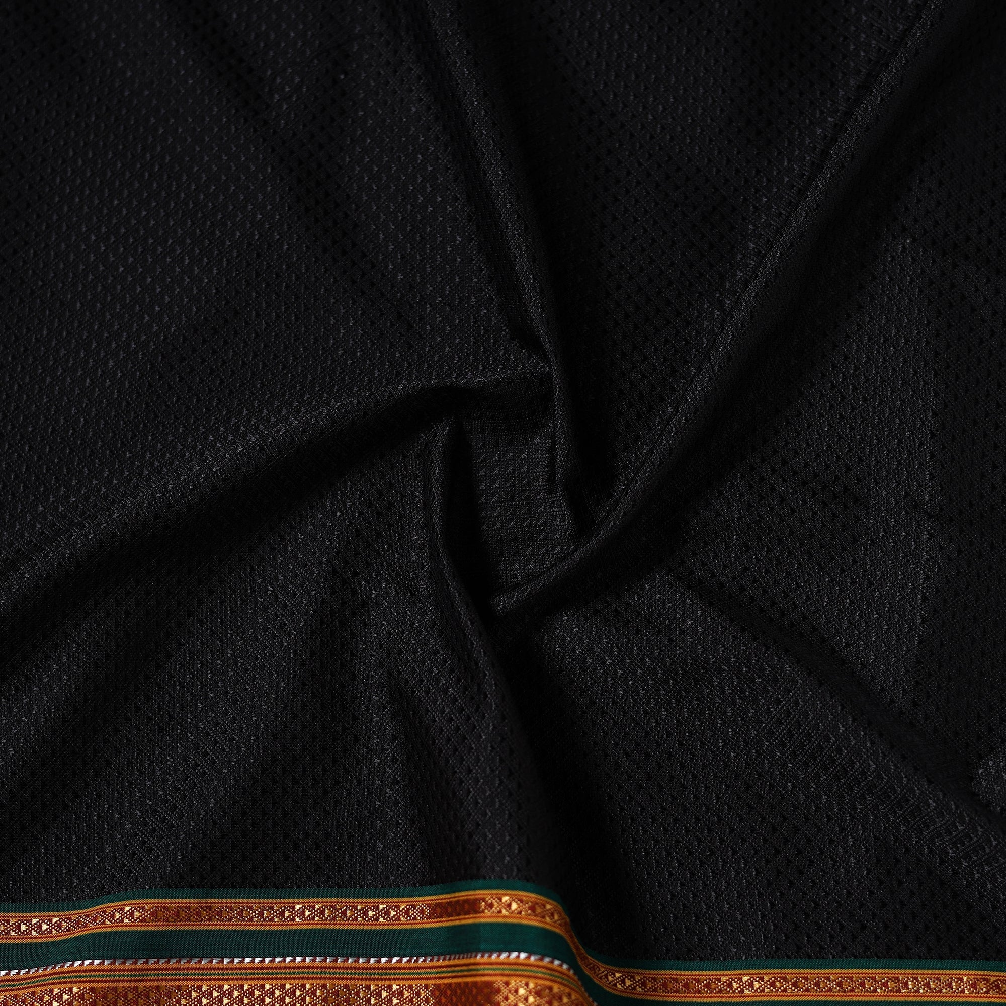 Black - Karnataka Weave Cotton Khun Fabric 17 - Image 4