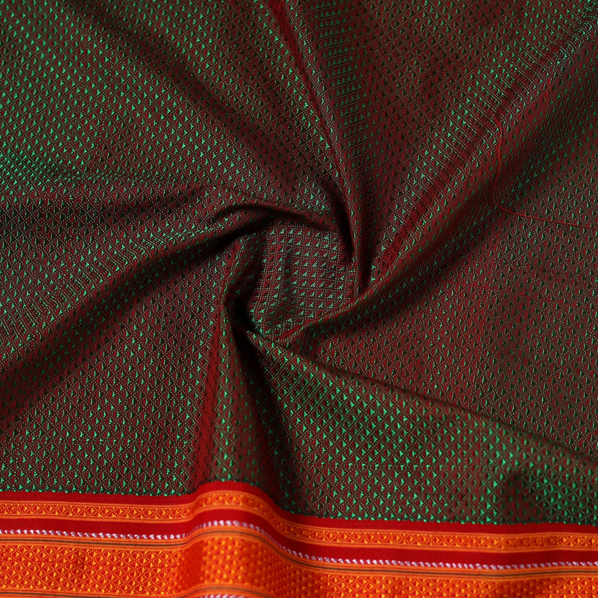 Green - Karnataka Weave Cotton Khun Fabric 18 - Image 4