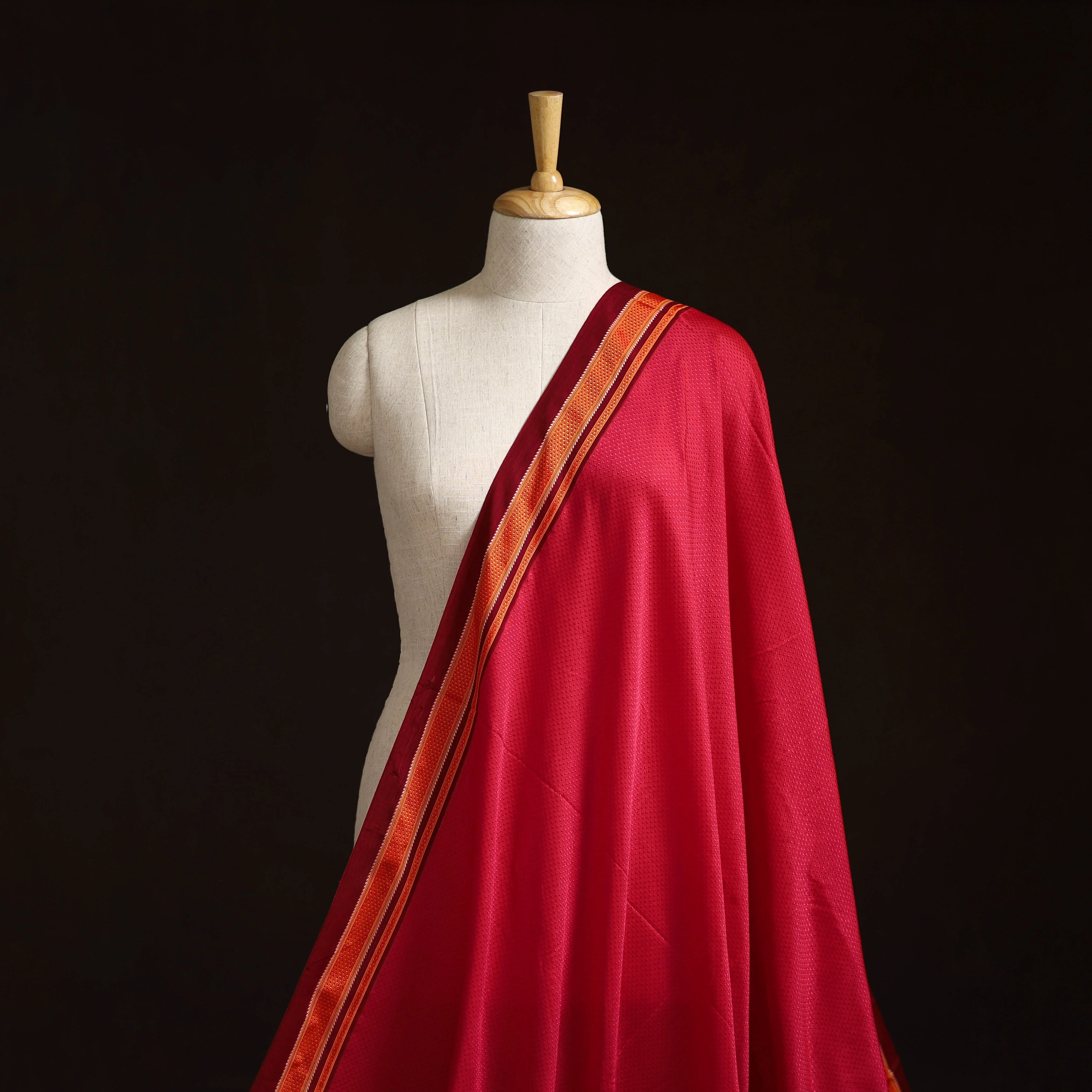 Pink - Karnataka Weave Cotton Khun Fabric 27