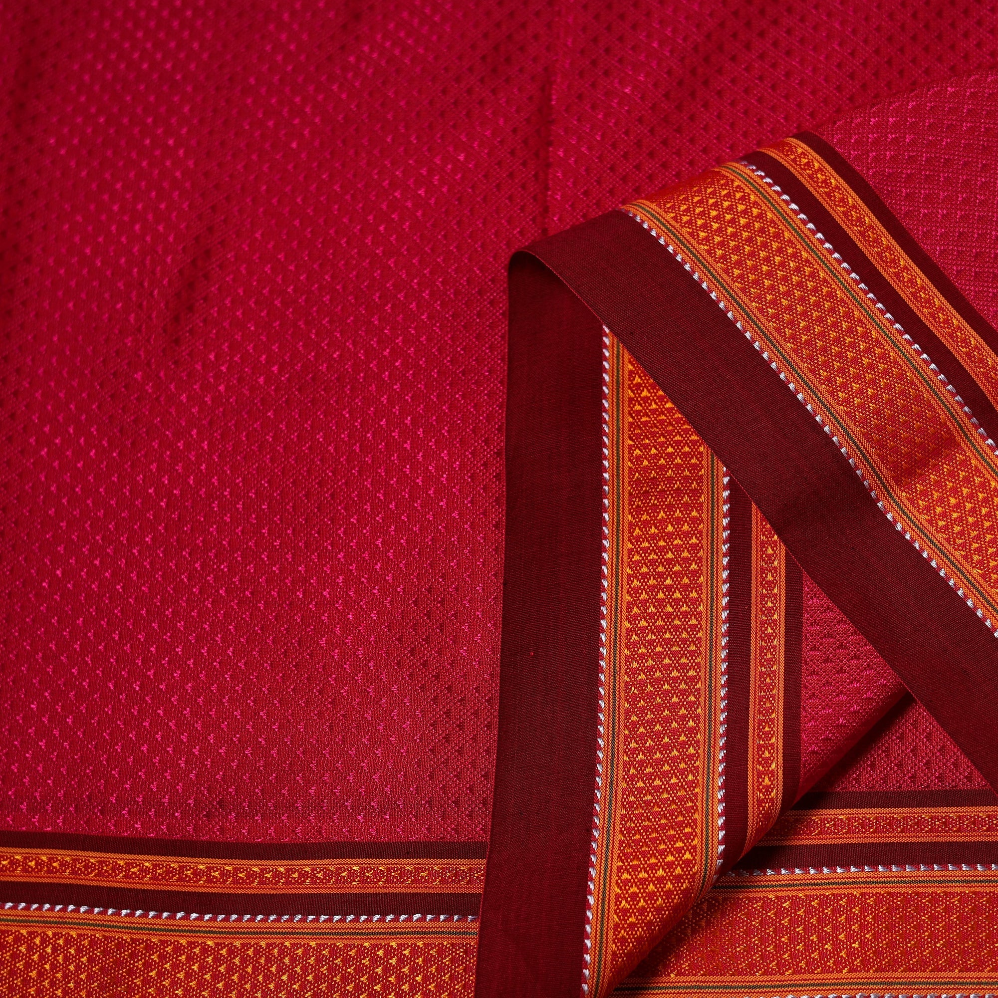 Pink - Karnataka Weave Cotton Khun Fabric 27 - Image 3