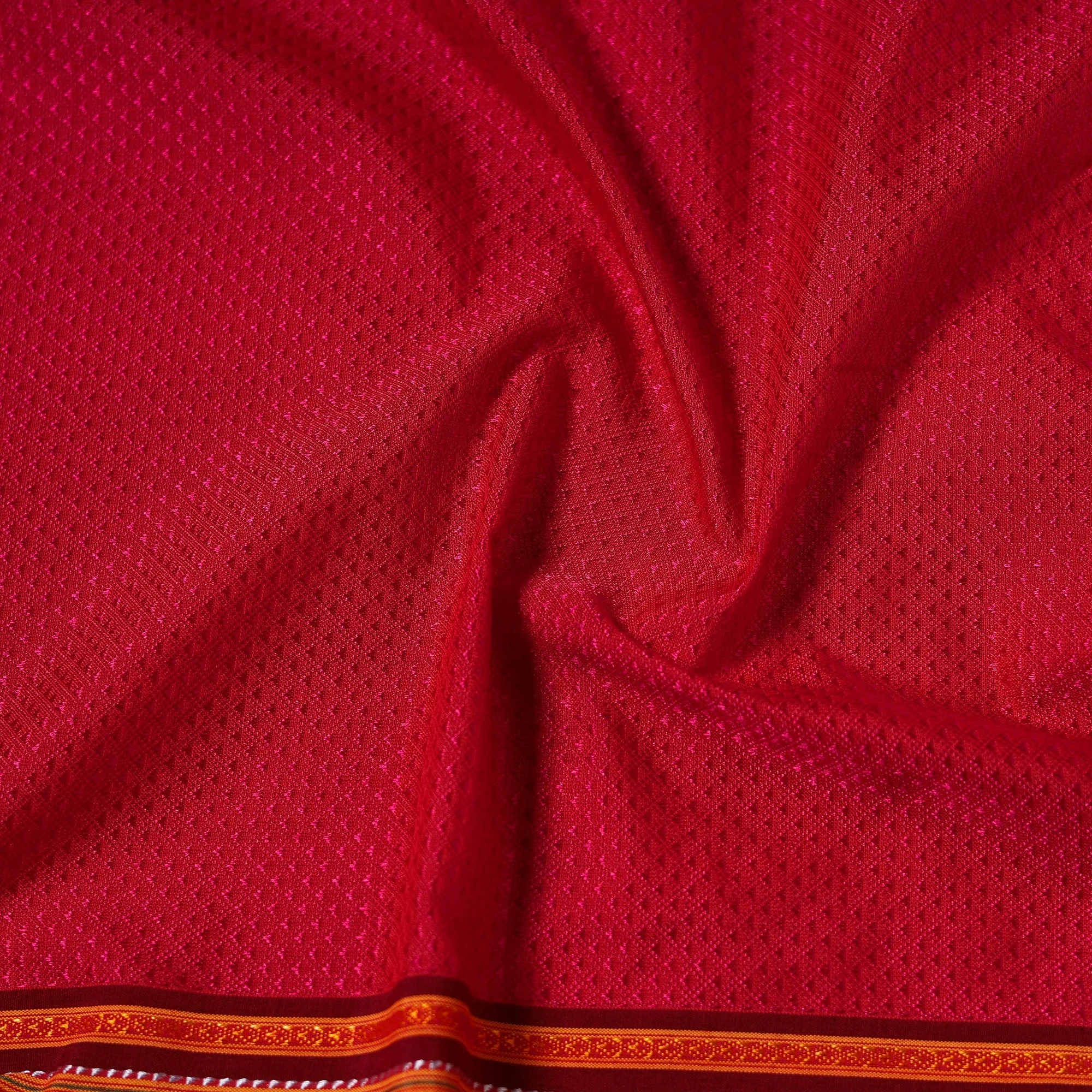 Pink - Karnataka Weave Cotton Khun Fabric 27 - Image 4