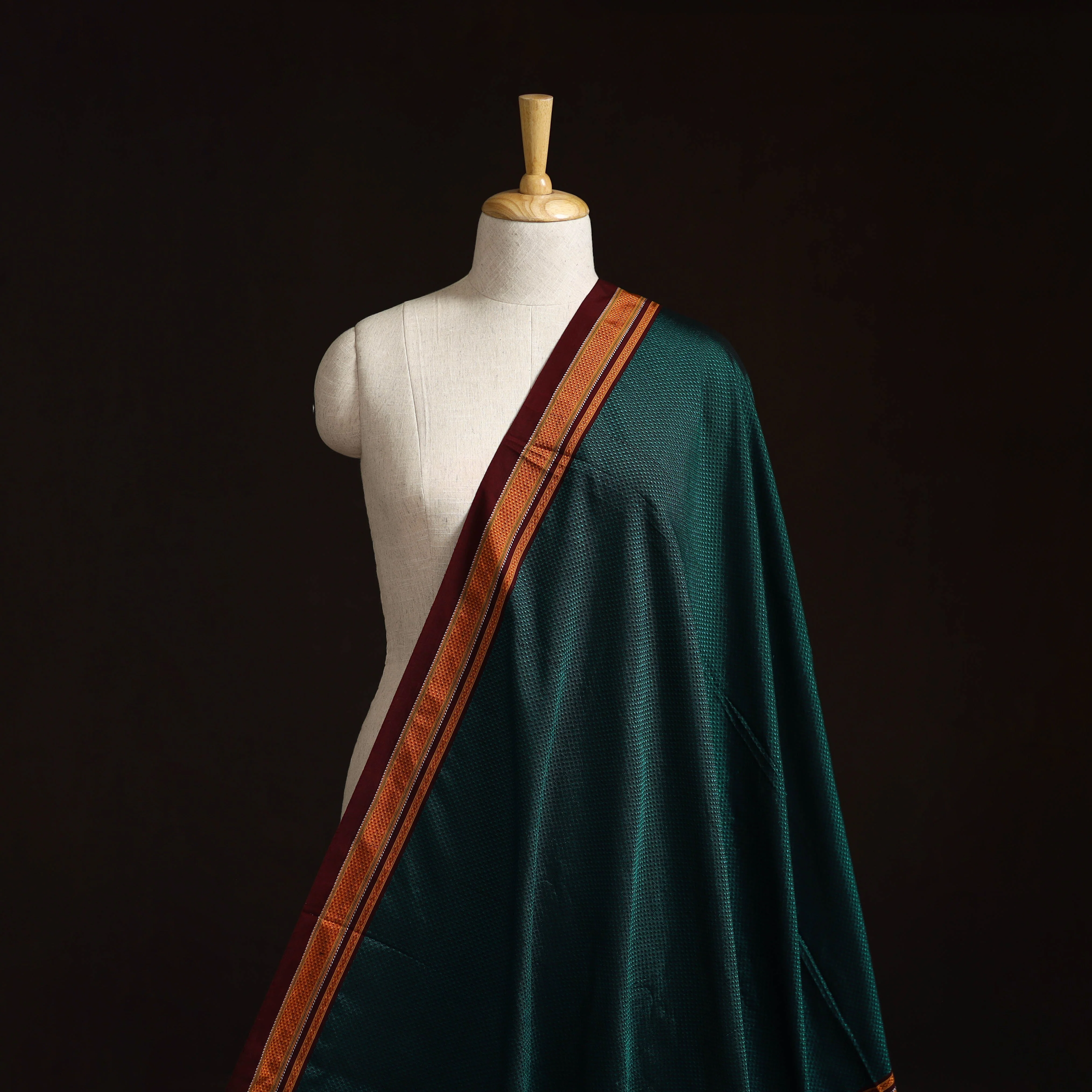 Green - Karnataka Weave Cotton Khun Fabric 41