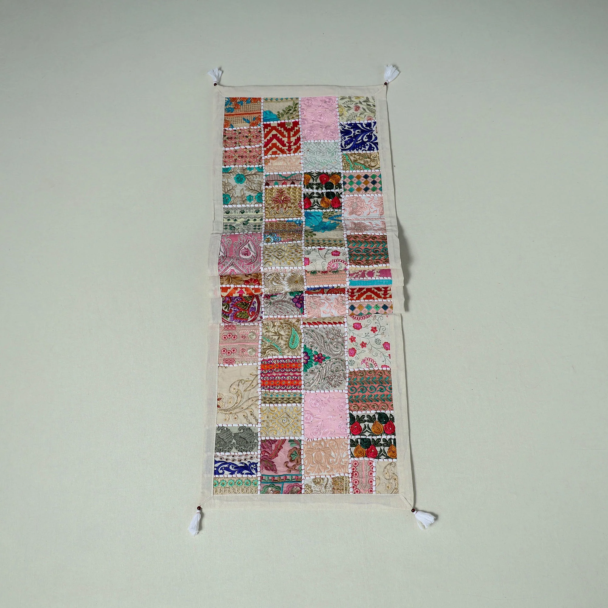 Khambadiya Patchwork Table Runner (73 x 17 in) 09 - Image 3