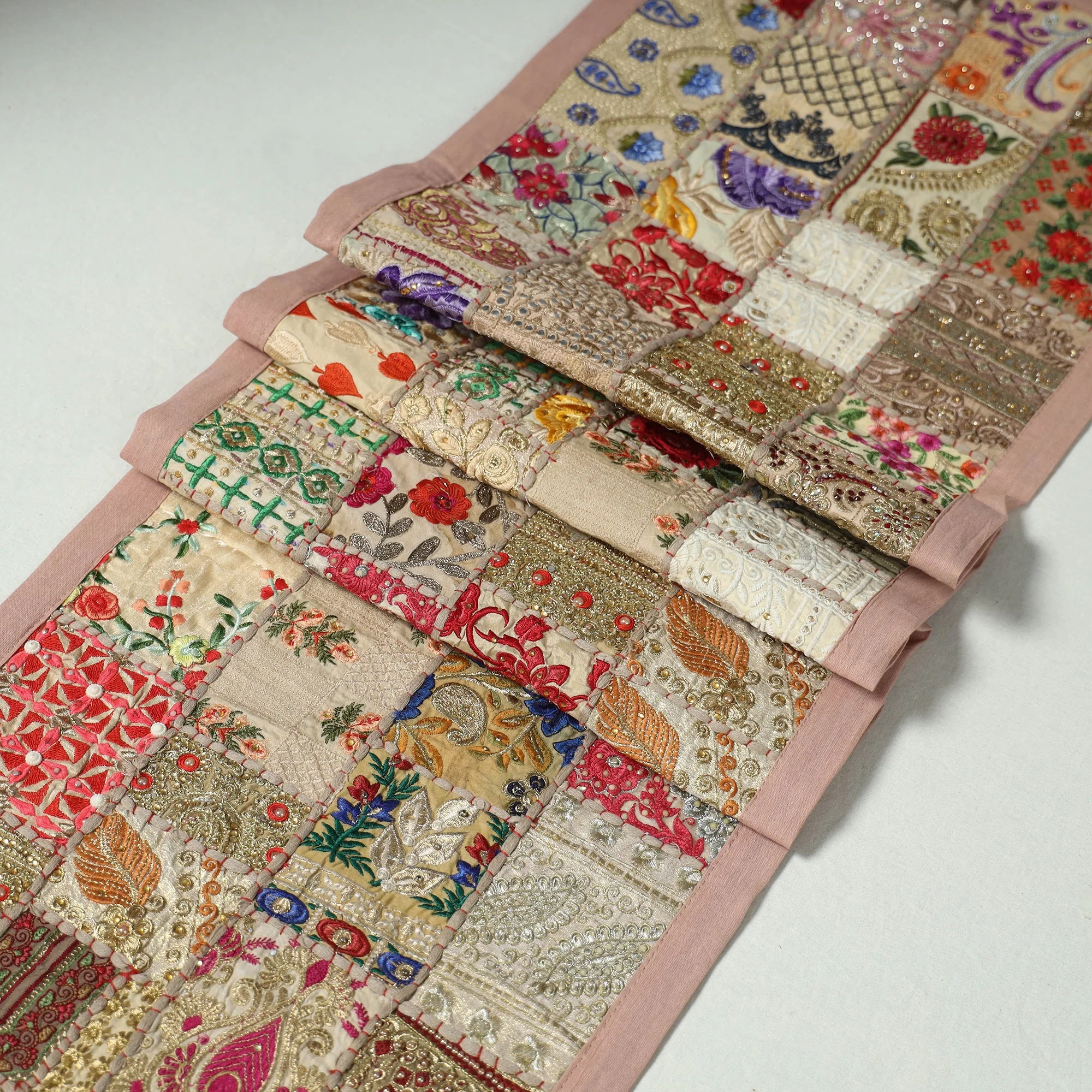 Khambadiya Patchwork Table Runner (73 x 17 in) 16 - Image 2