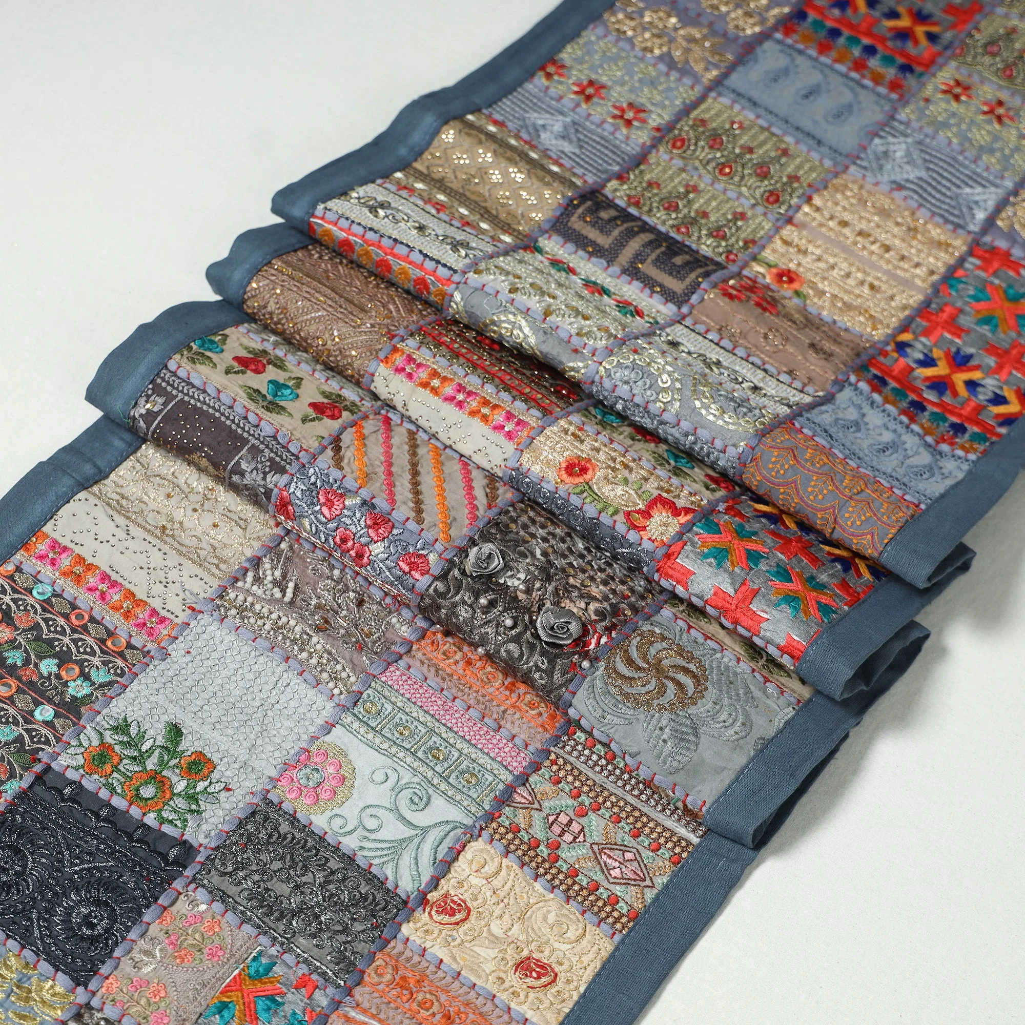 Khambadiya Patchwork Table Runner (73 x 17 in) 18 - Image 2