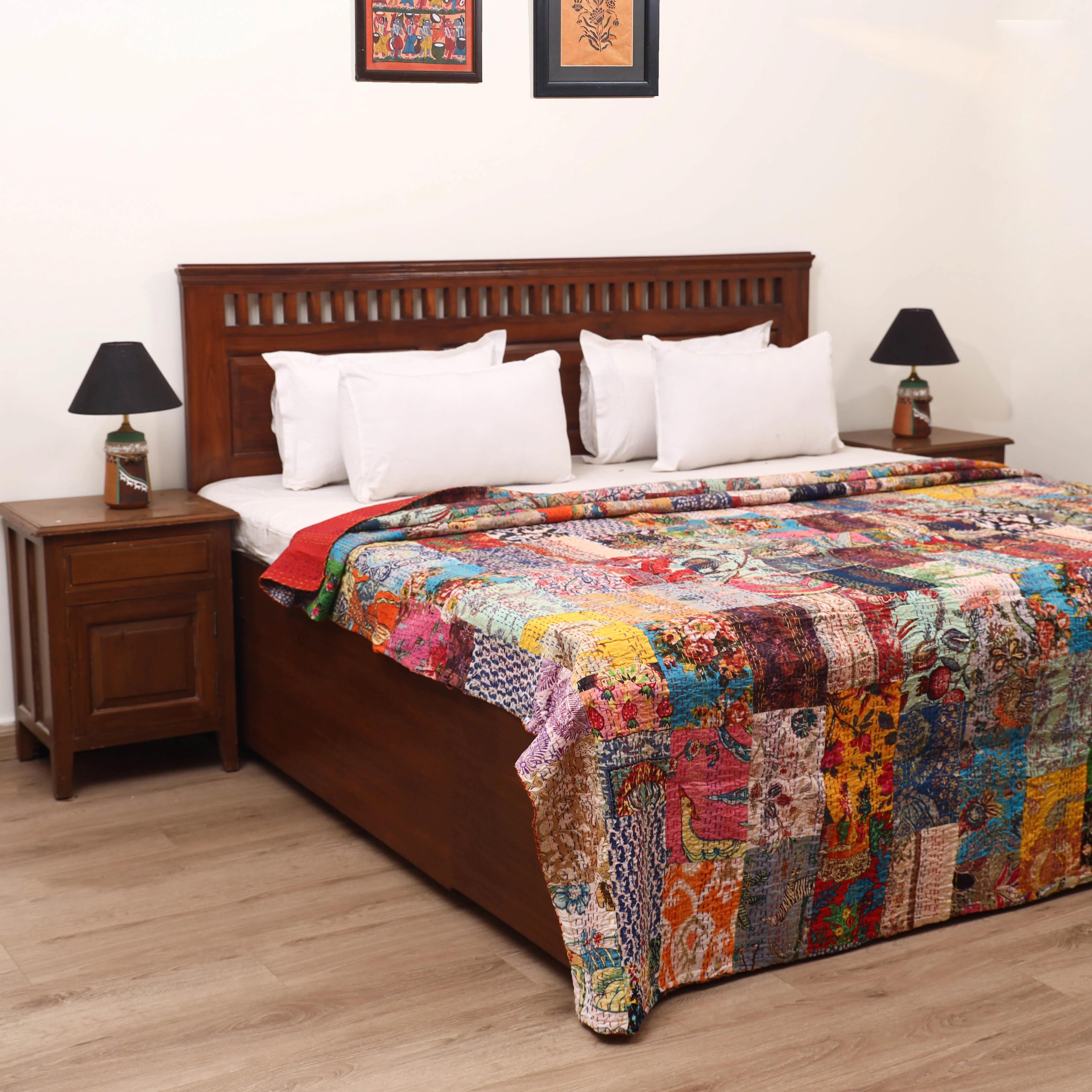Multicolor - Khambadiya Tagai Patchwork Quilt / Gudri / Blanket 27