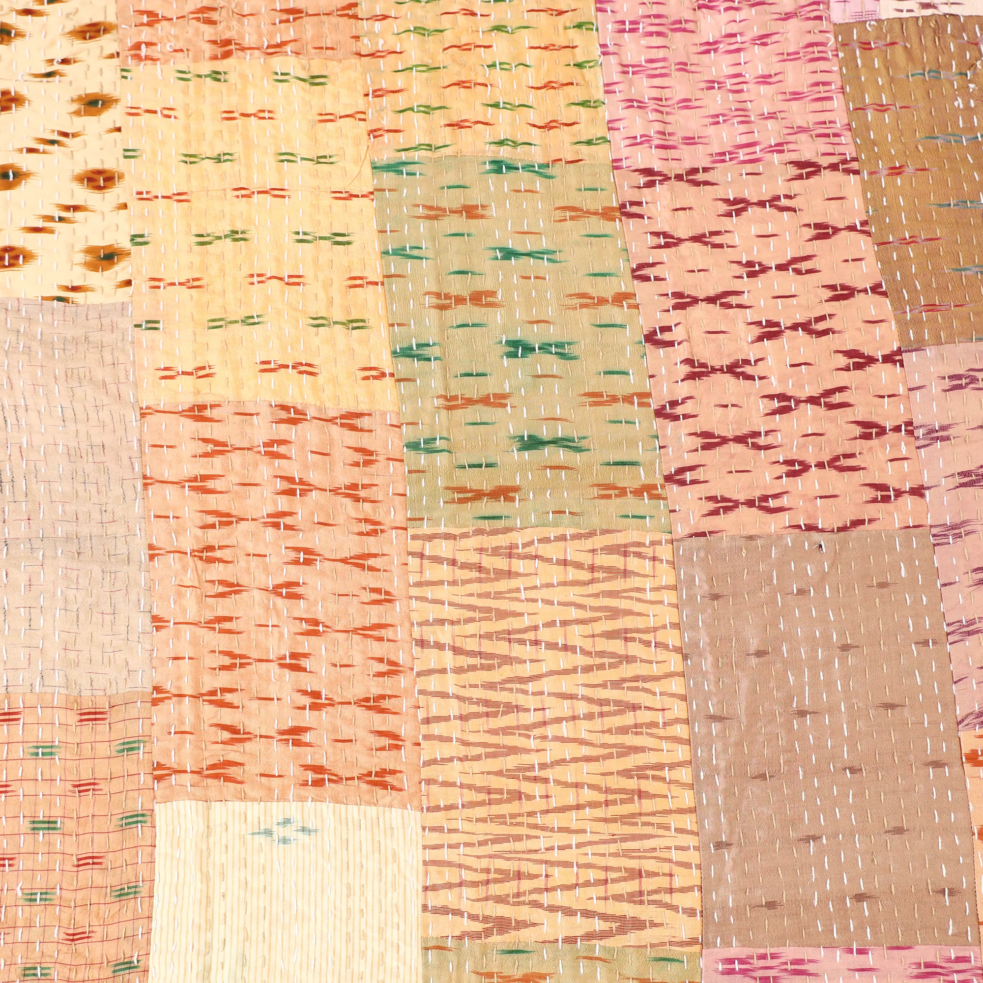 Beige - Khambadiya Tagai Patchwork Quilt / Gudri / Blanket 39 - Image 4