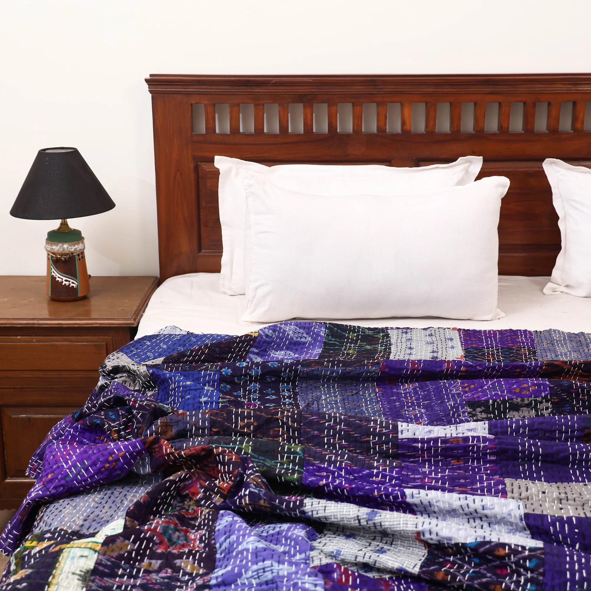 Purple - Khambadiya Tagai Patchwork Quilt / Gudri / Blanket 41 - Image 2