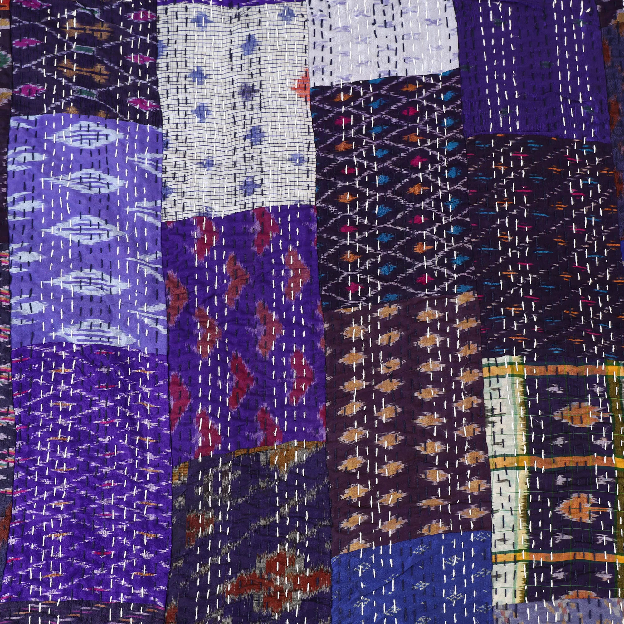 Purple - Khambadiya Tagai Patchwork Quilt / Gudri / Blanket 41 - Image 4